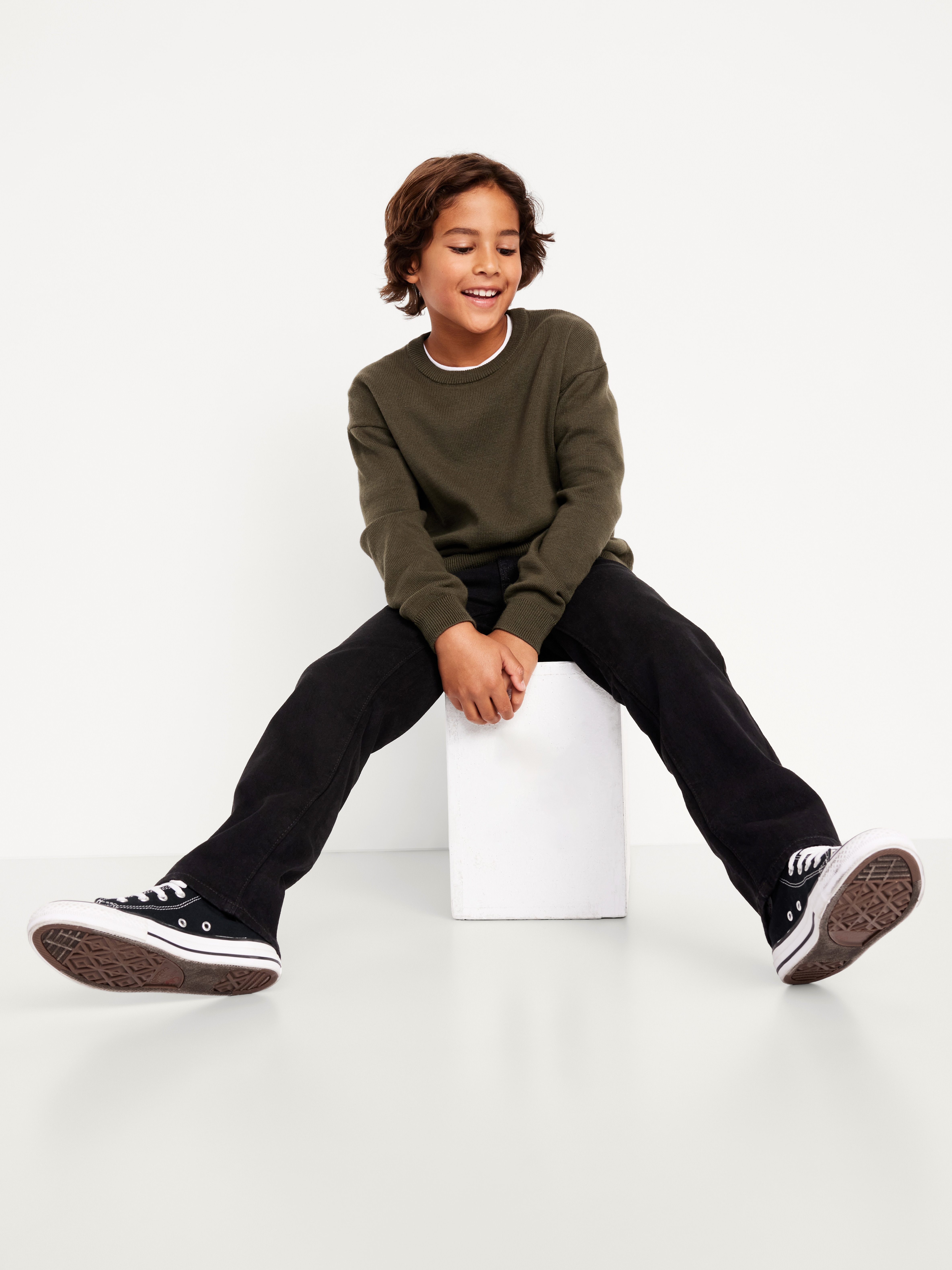 Straight-Leg Built-In Flex Jeans for Boys - Black Rinse - 2
