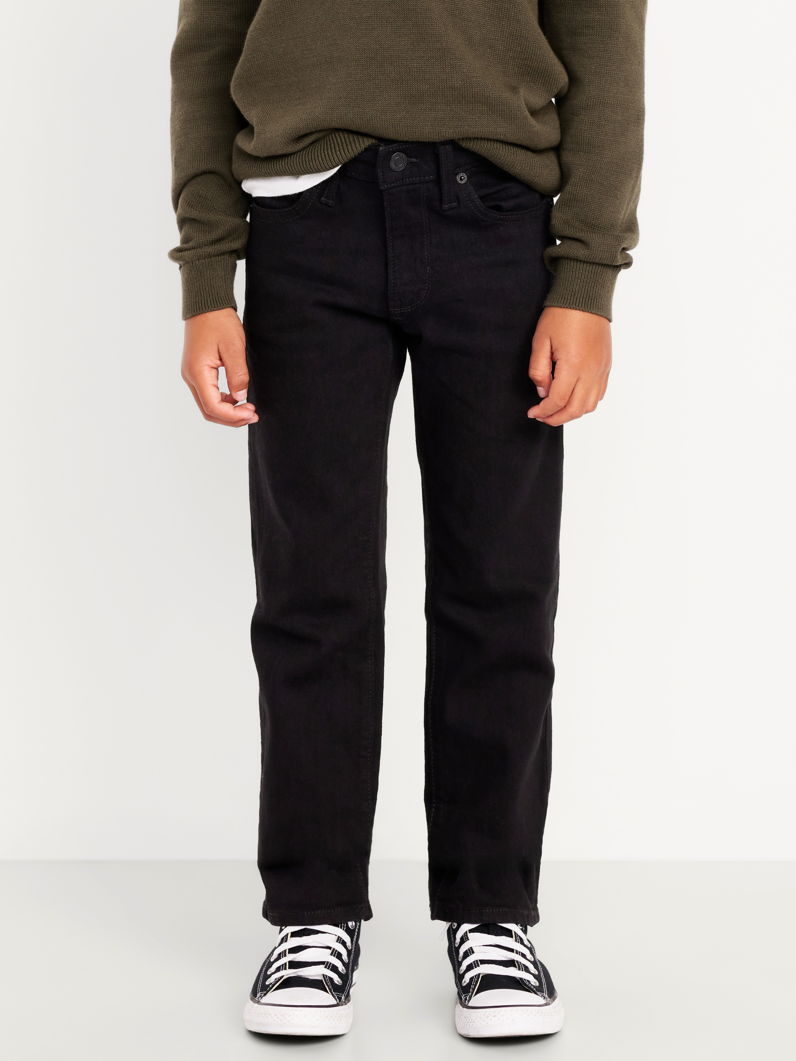 Straight-Leg Built-In Flex Jeans for Boys - Black Rinse - 1