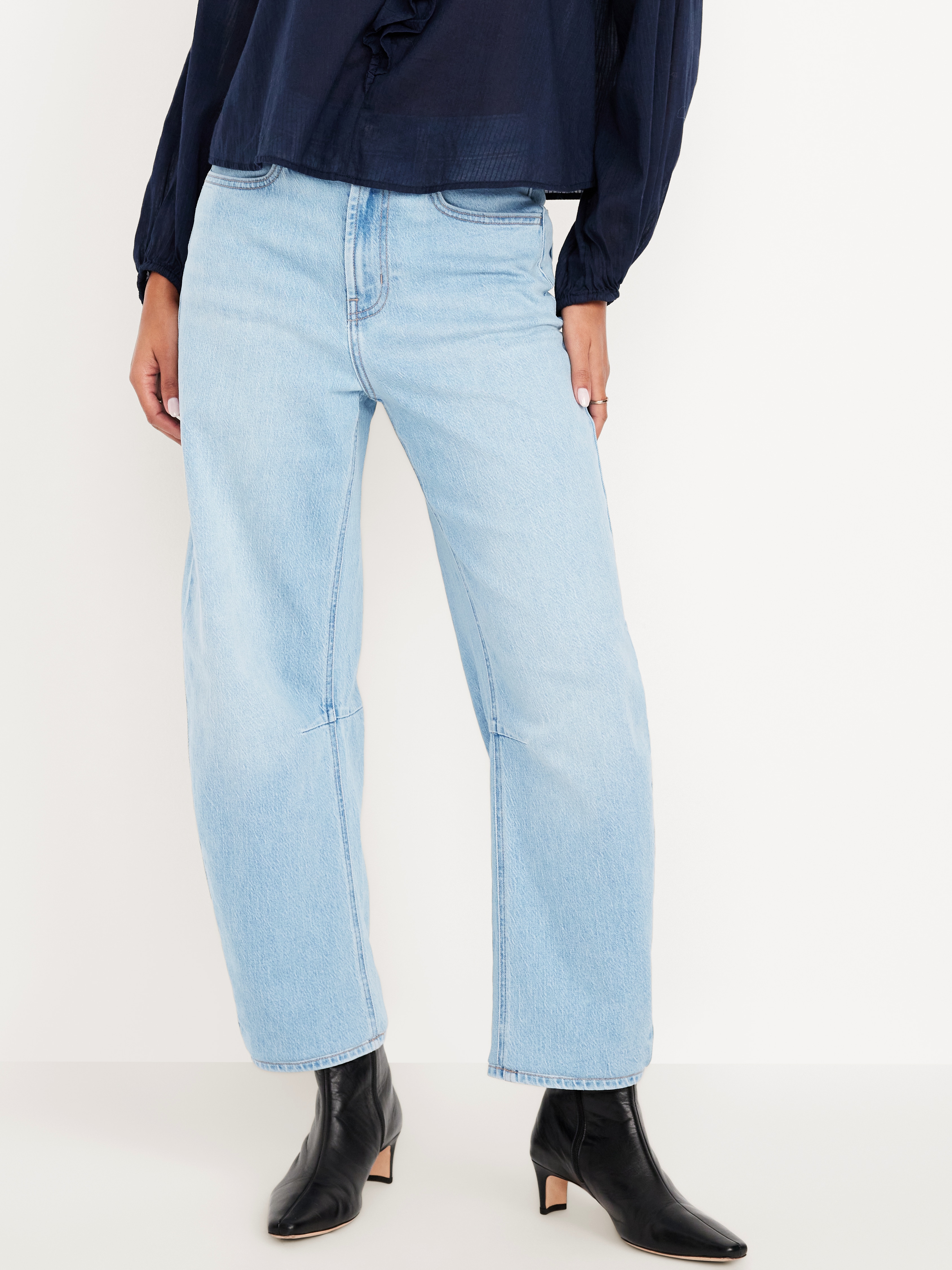 High-Waisted Wow Barrel-Leg Ankle Jeans - Summer - 2