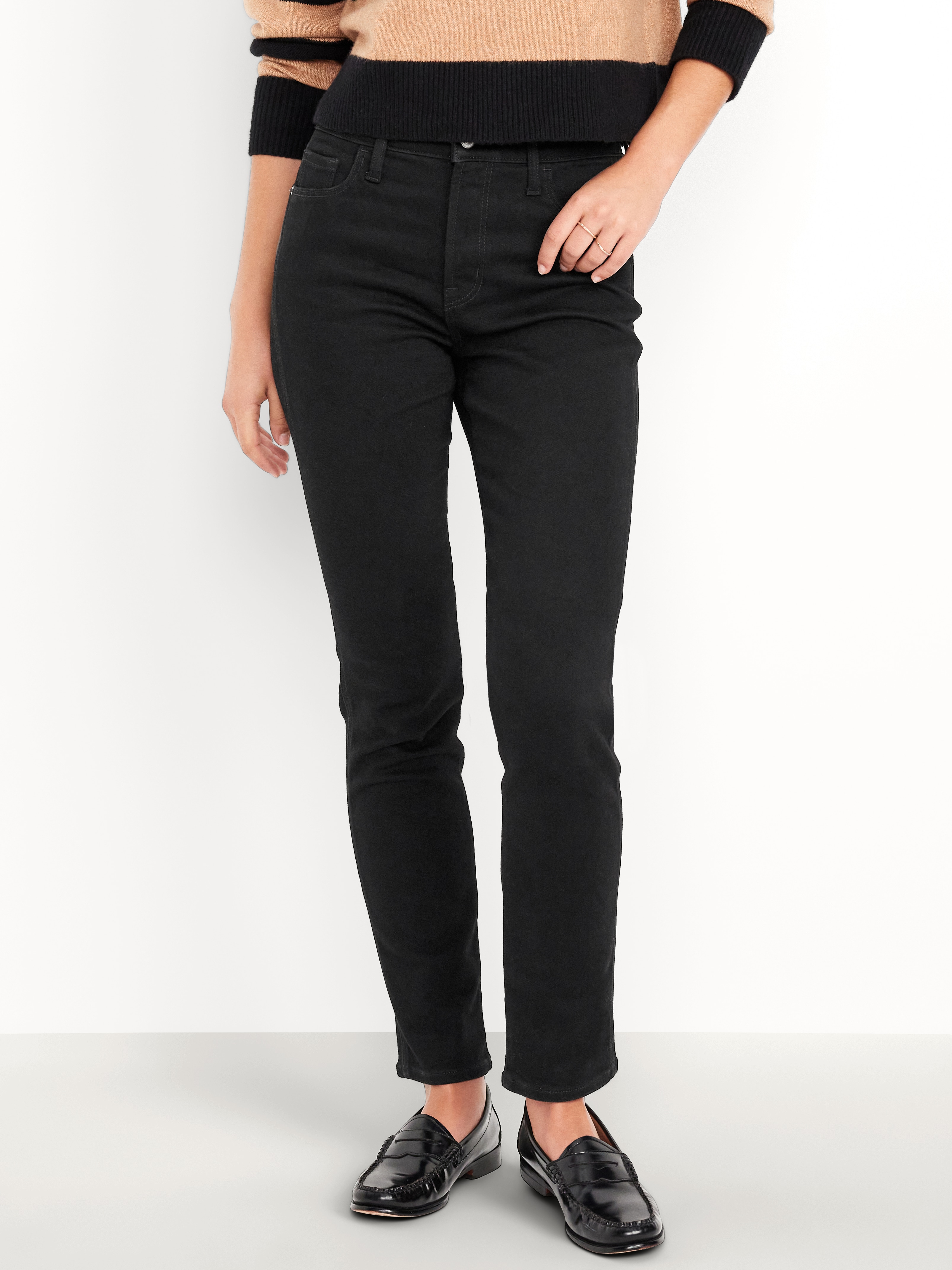 High-Waisted Slim Jeans - BlackJack - 2