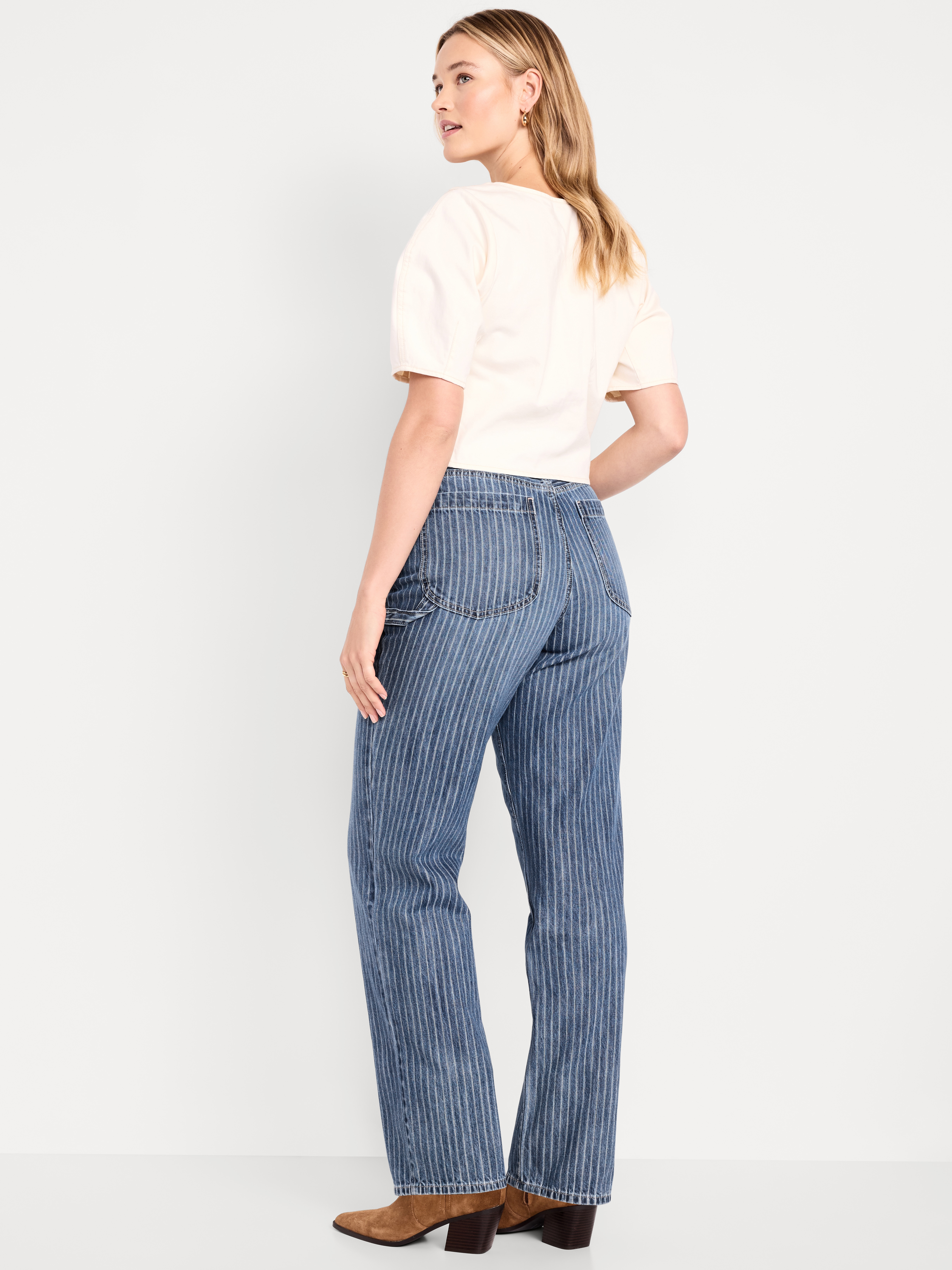 High-Waisted OG Loose Rigid Jeans - Stripe - 6
