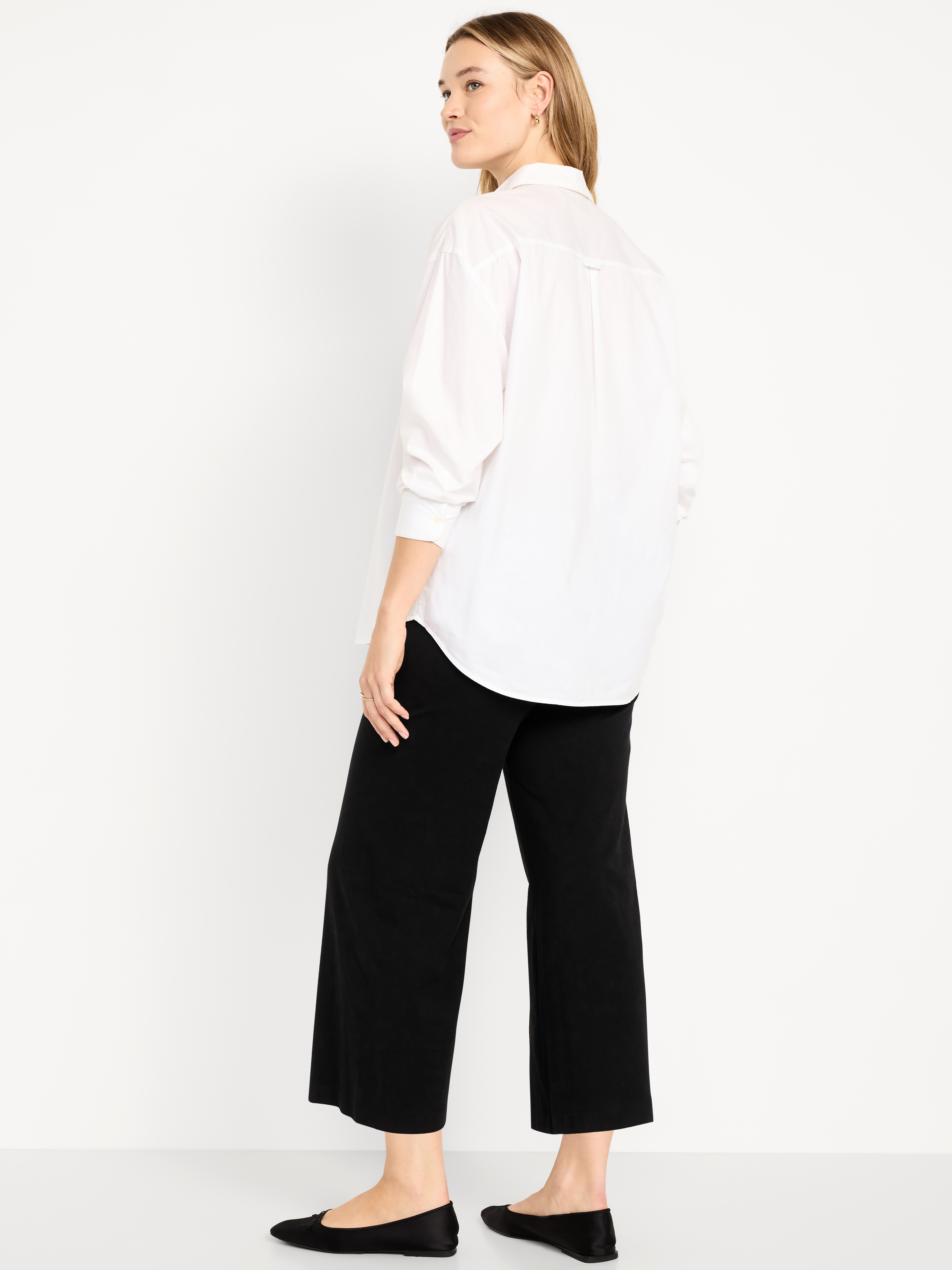 High-Waisted Fashion Wide-Leg Cropped Leggings - BlackJack - 6