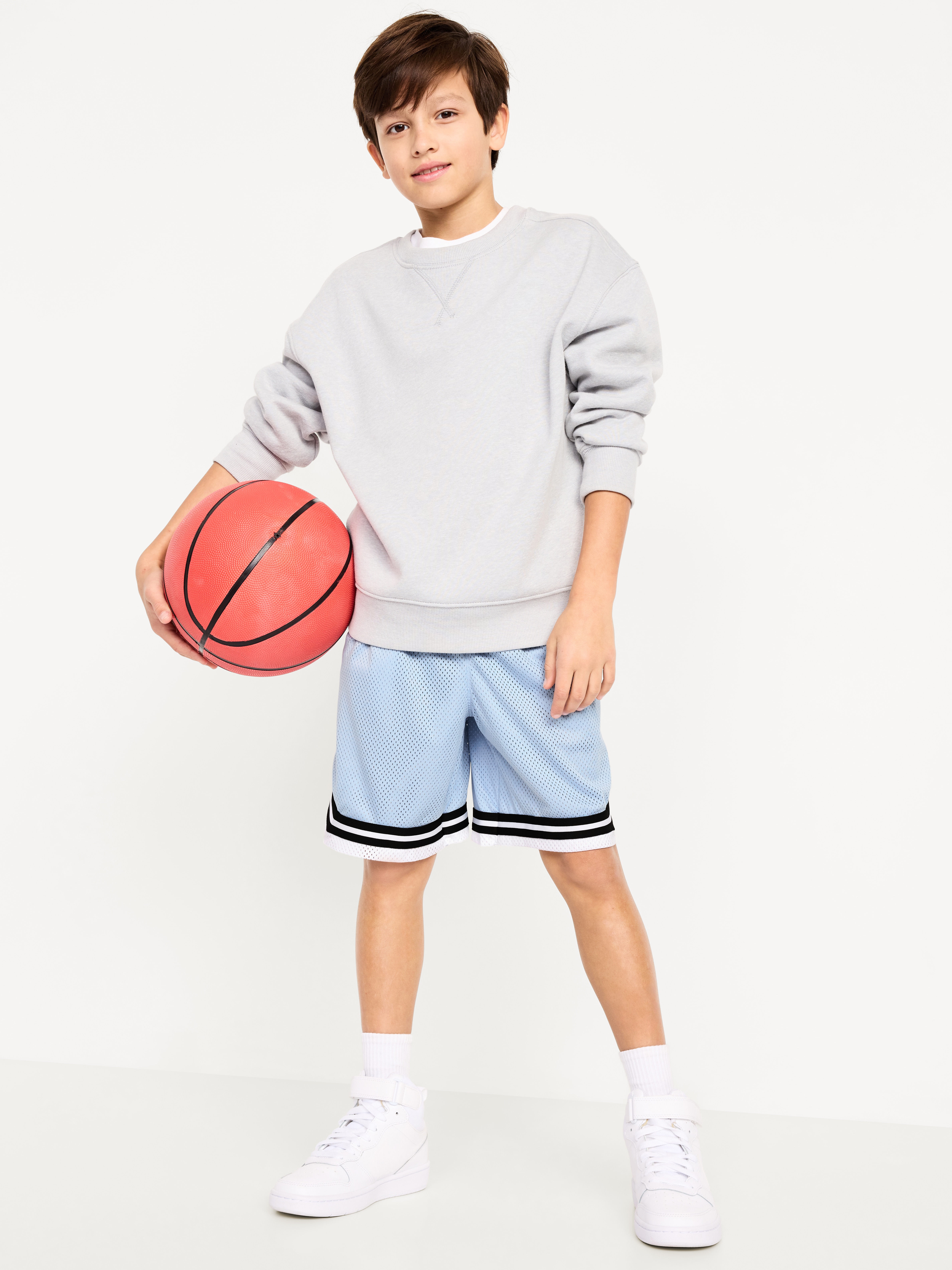 Mesh Basketball Shorts for Boys (At Knee) - Cashmere Blue - 3