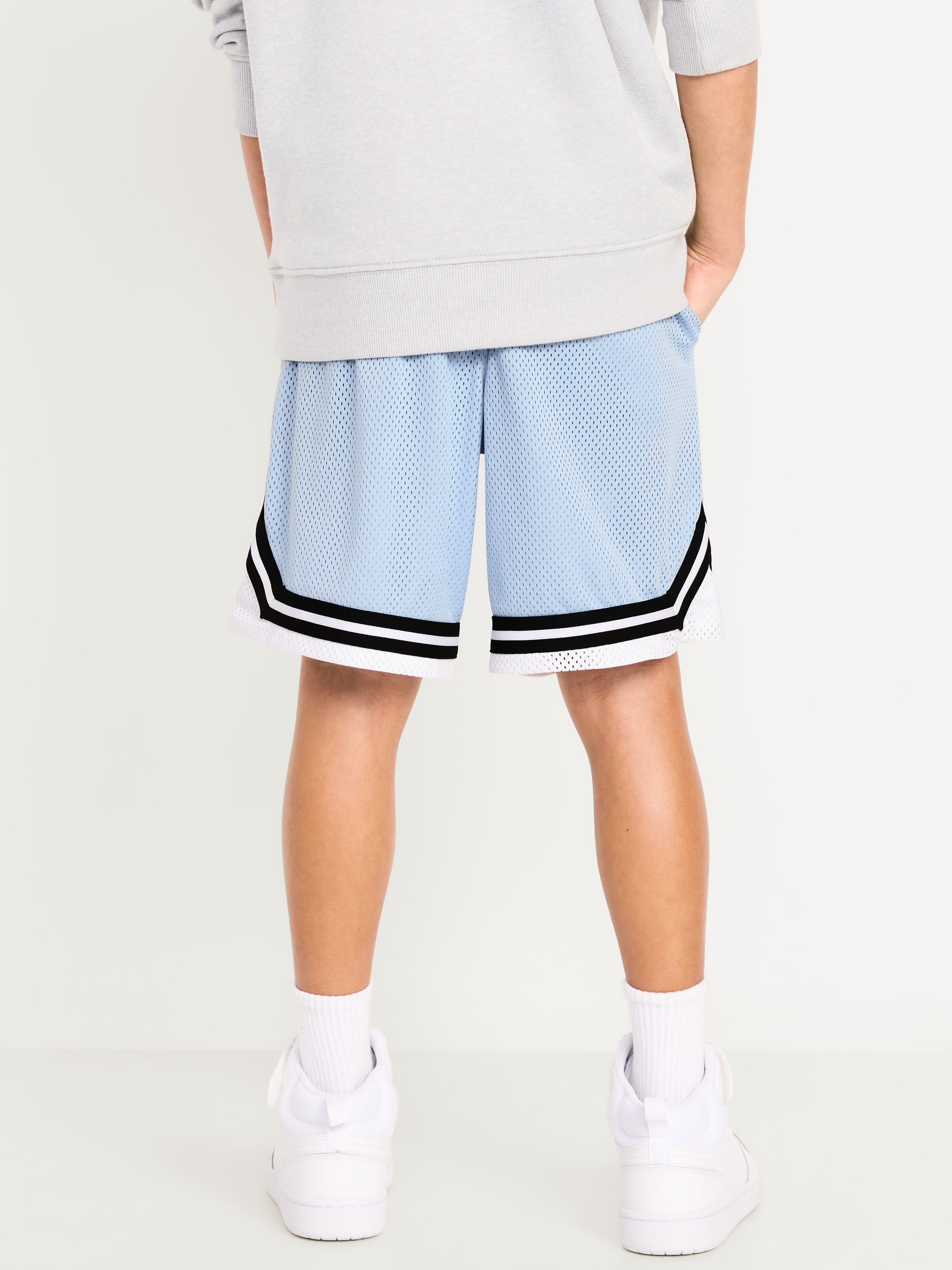 Mesh Basketball Shorts for Boys (At Knee) - Cashmere Blue - 2
