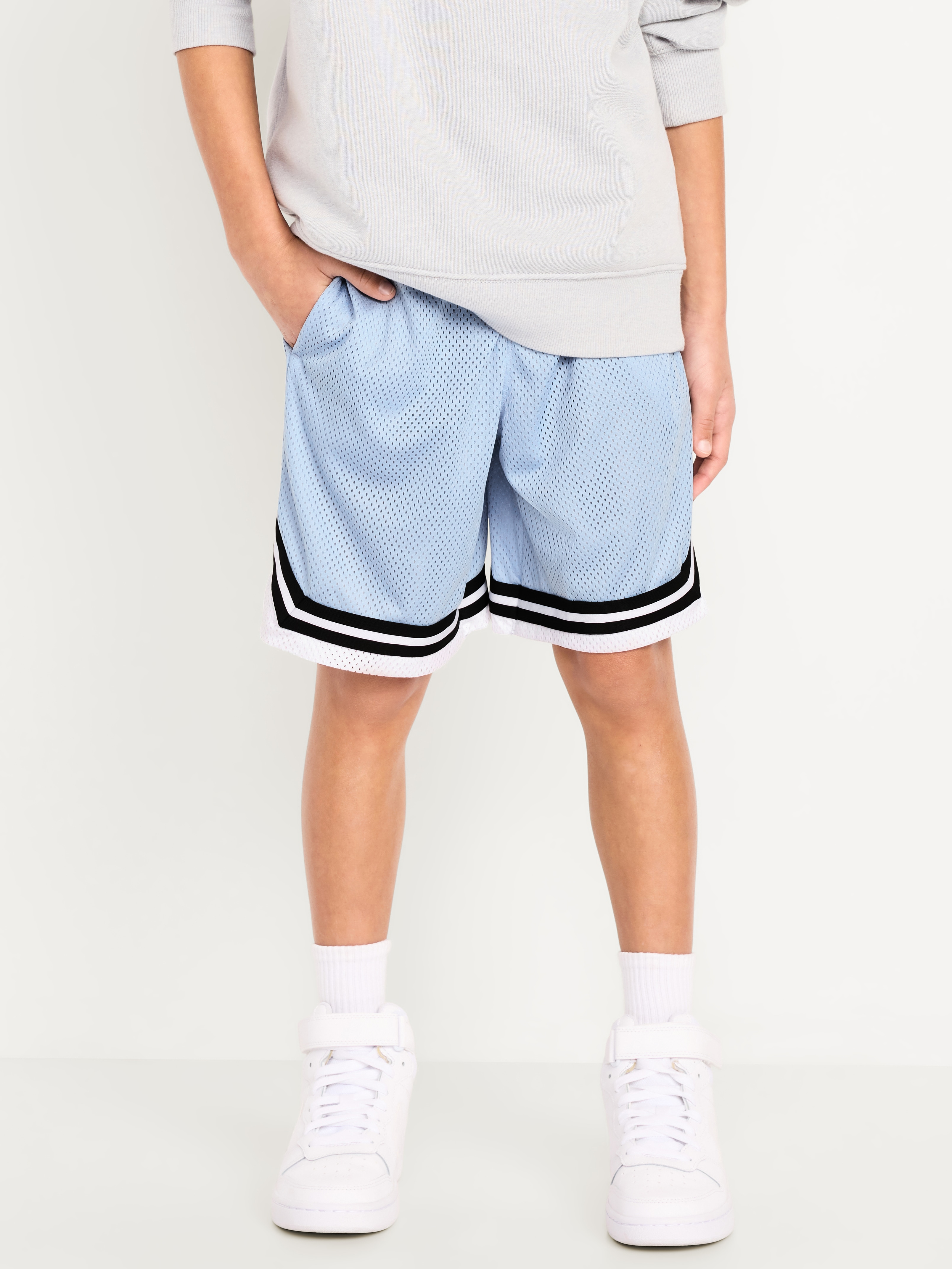 Mesh Basketball Shorts for Boys (At Knee) - Cashmere Blue - 1