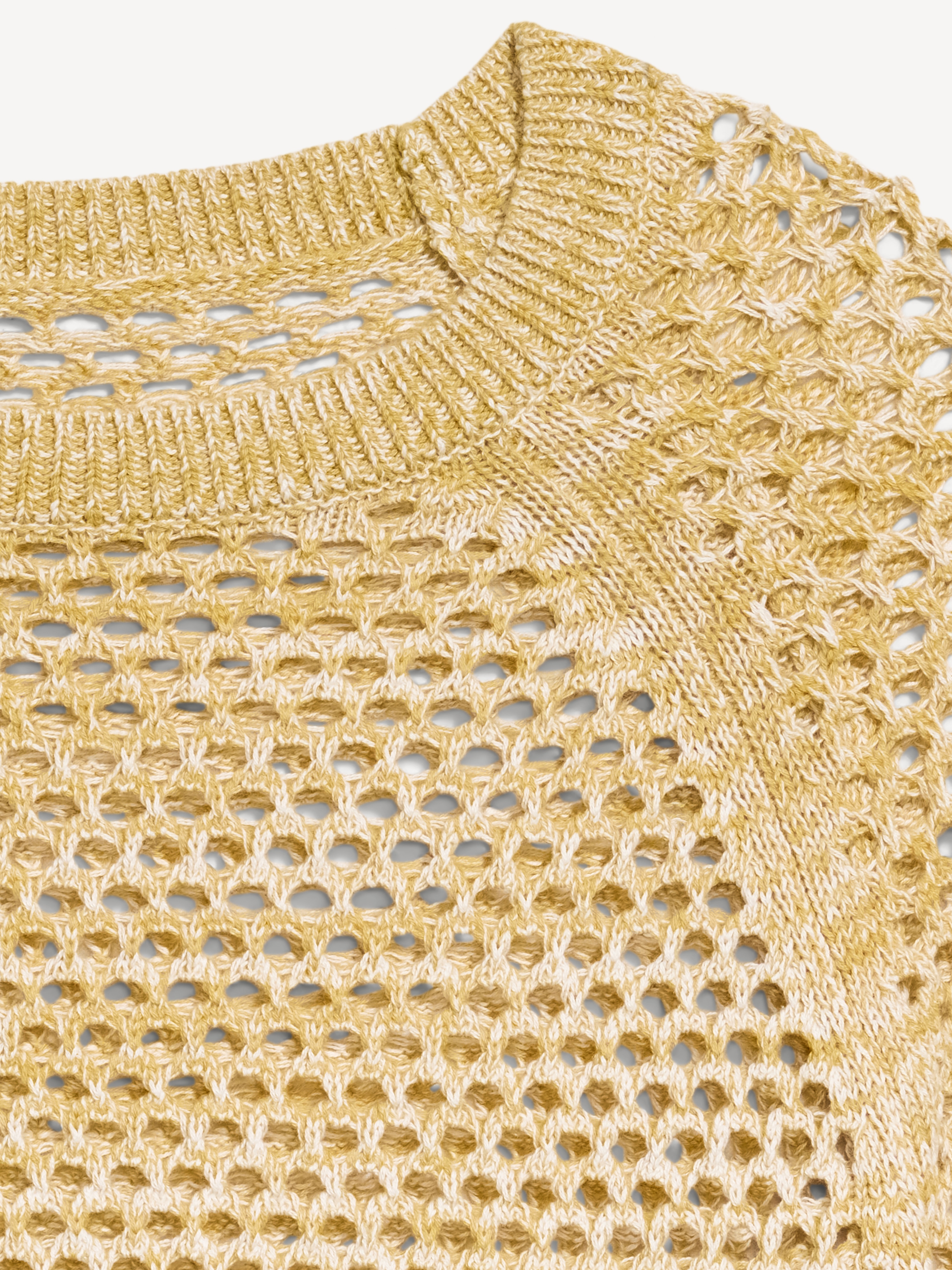 Seaside Cotton Open-Knit Raglan Sweater - Sandstorm - 5