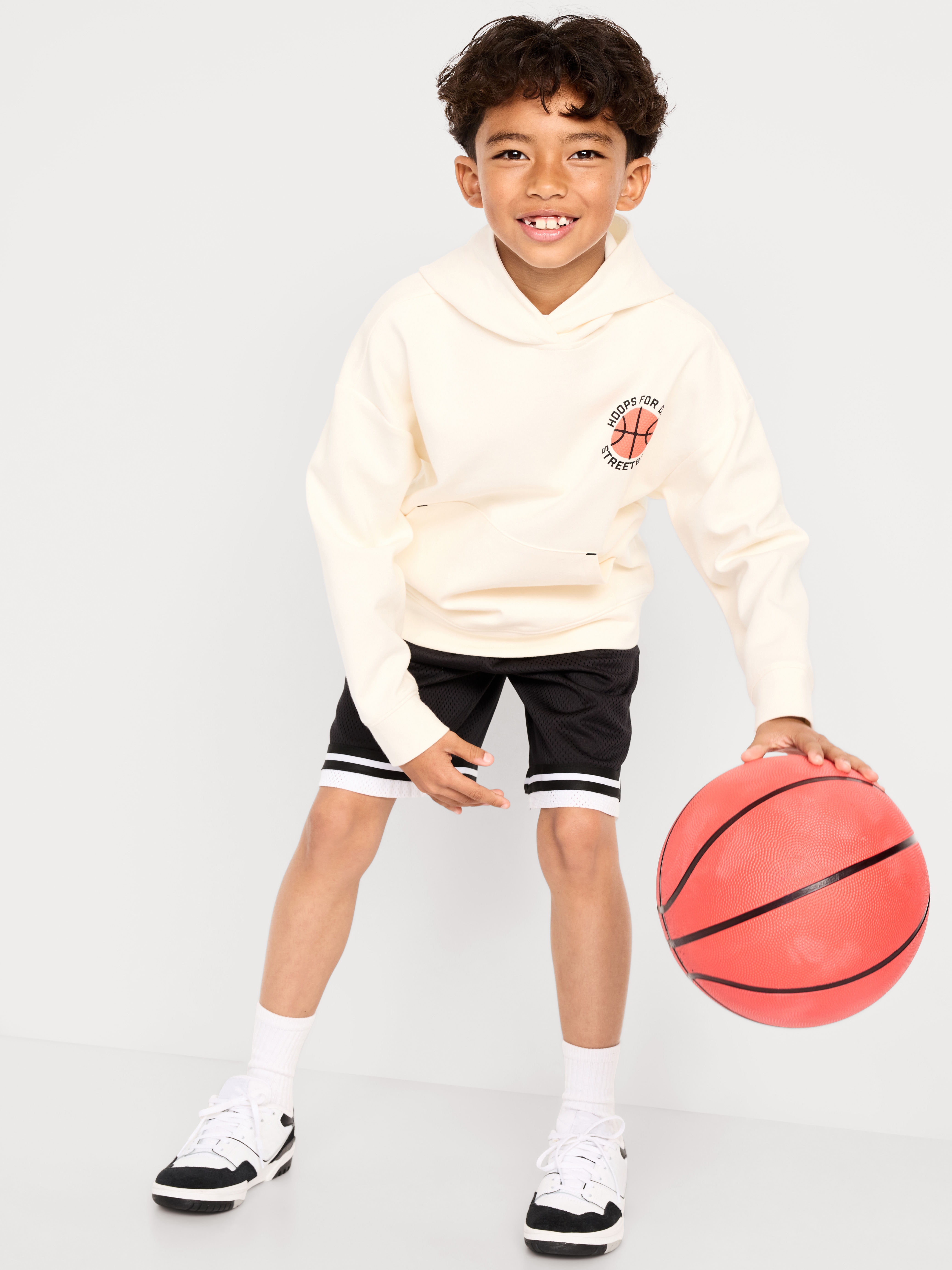 Mesh Basketball Shorts for Boys (At Knee) - BlackJack - 1