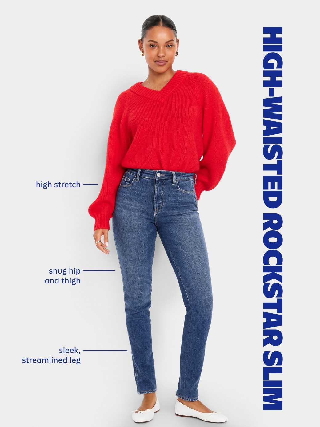 High-Waisted Slim Jeans - BlackJack - 5