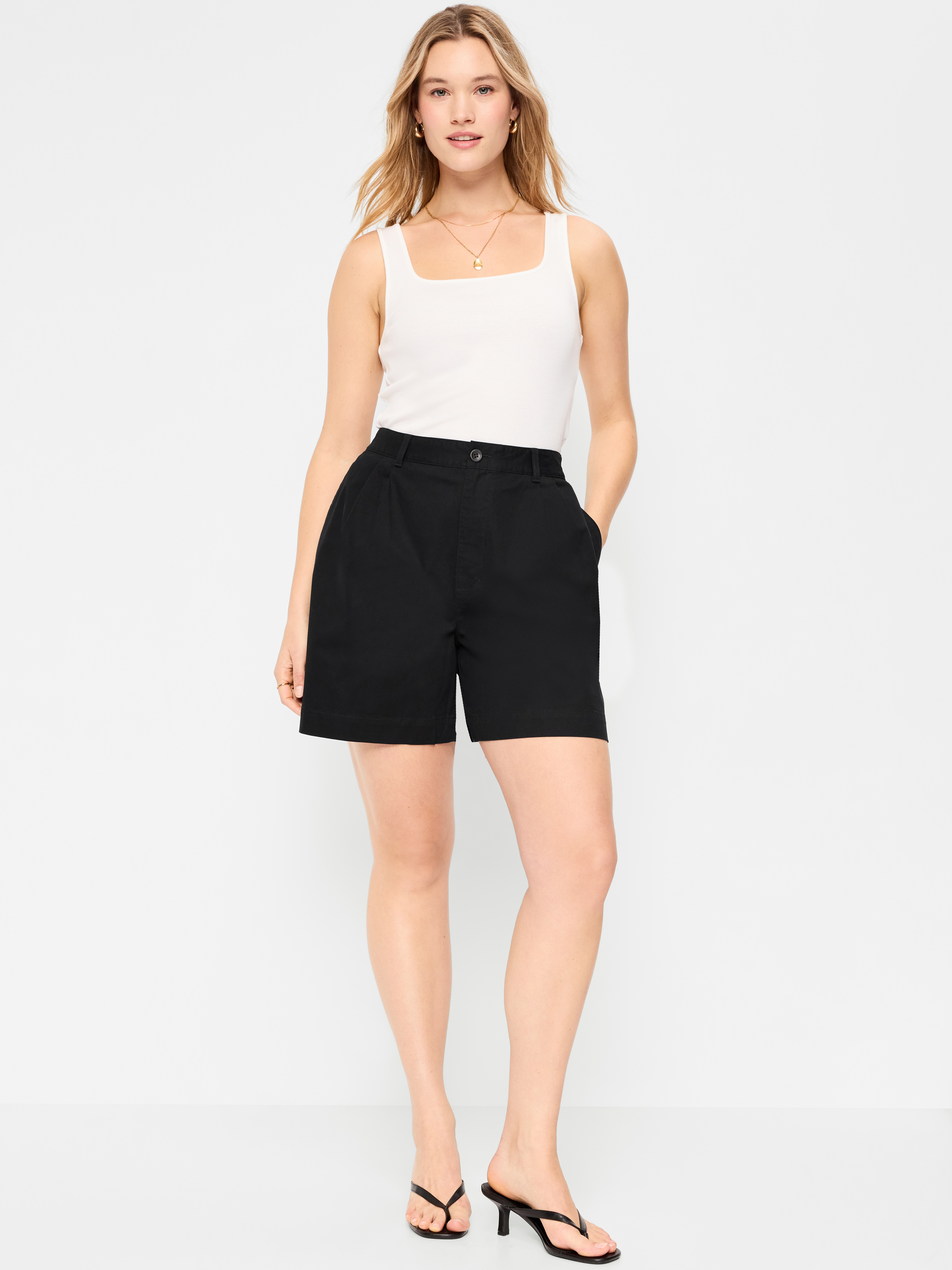 High-Waisted OGC Chino Shorts -- 6-inch inseam - Black Jack - 5