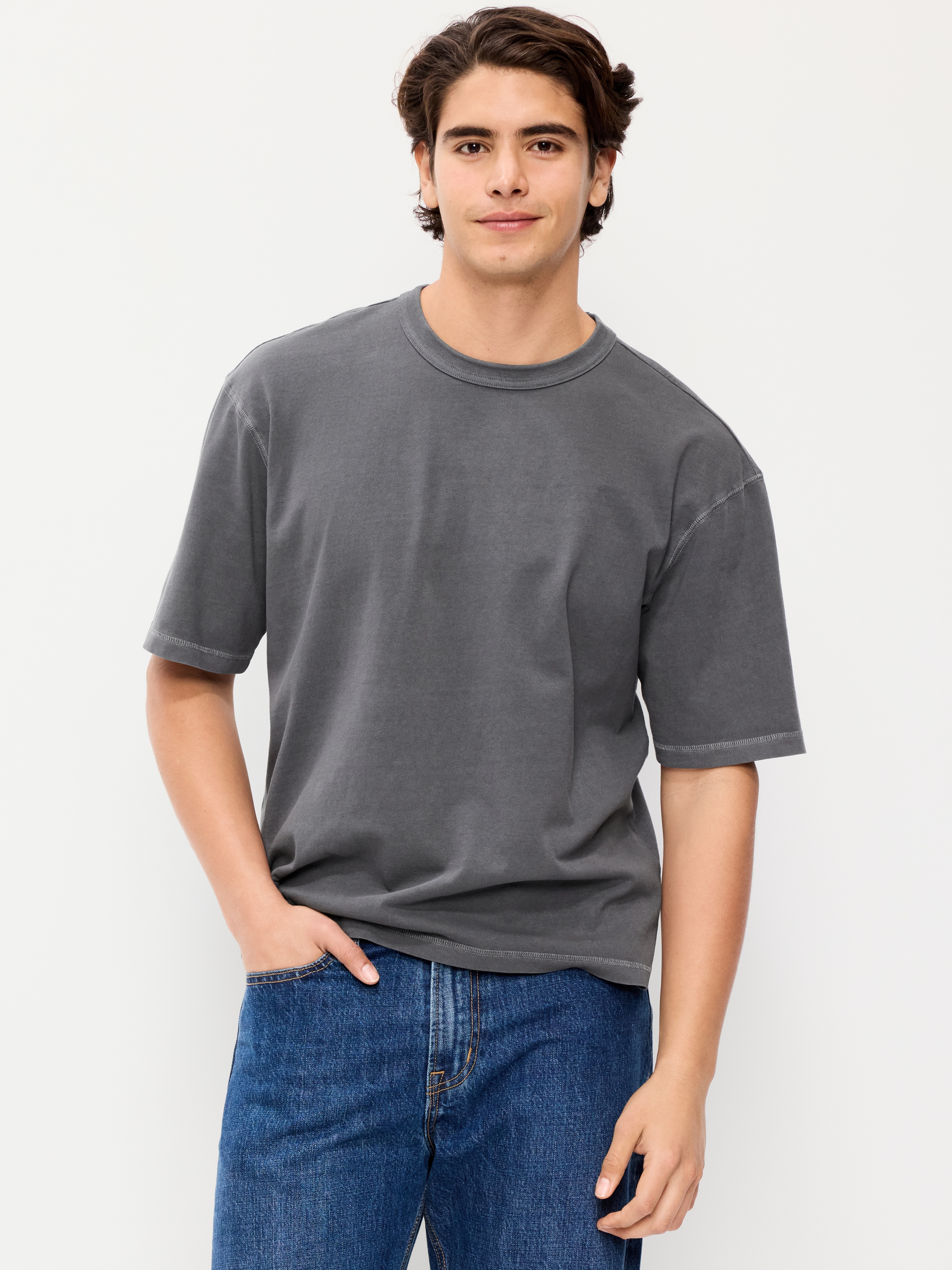 Garment-Dyed Heavyweight Cropped T-Shirt - BlackJack - 1