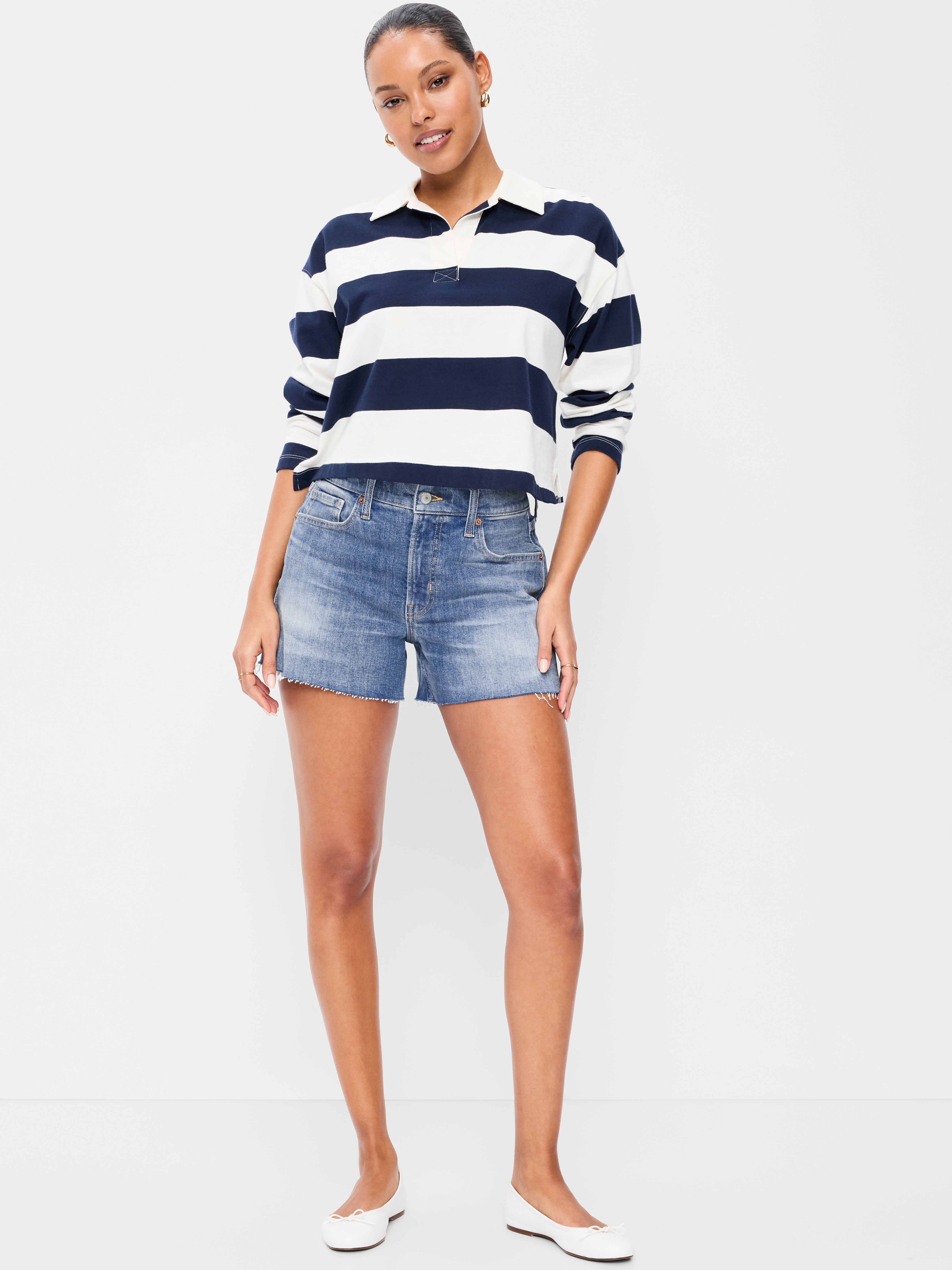High-Waisted OG Jean Shorts -- 4-inch inseam - Too Blue - 1
