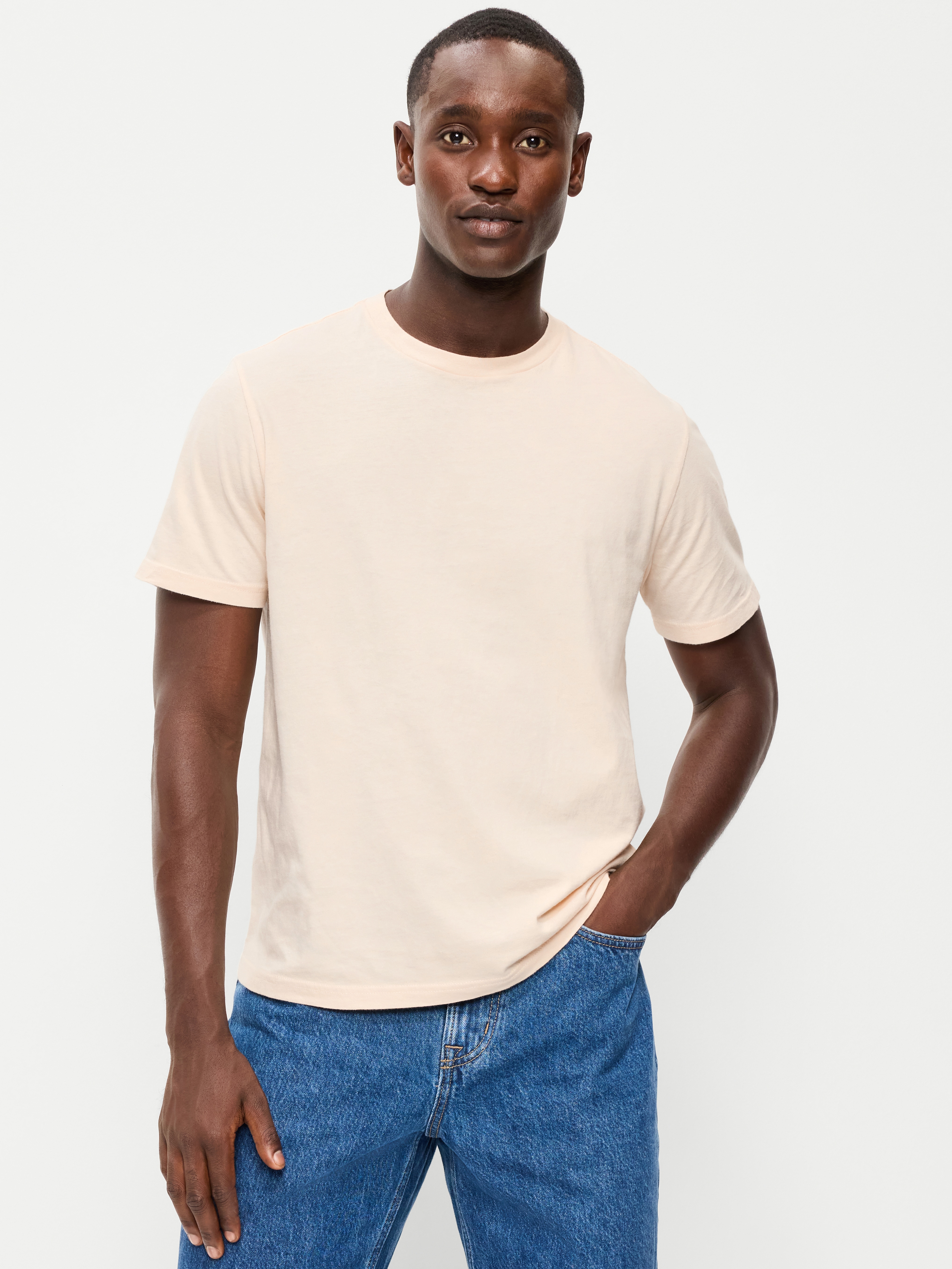 Soft-Washed Crew-Neck Short-Sleeve Tee - Howlite - 1