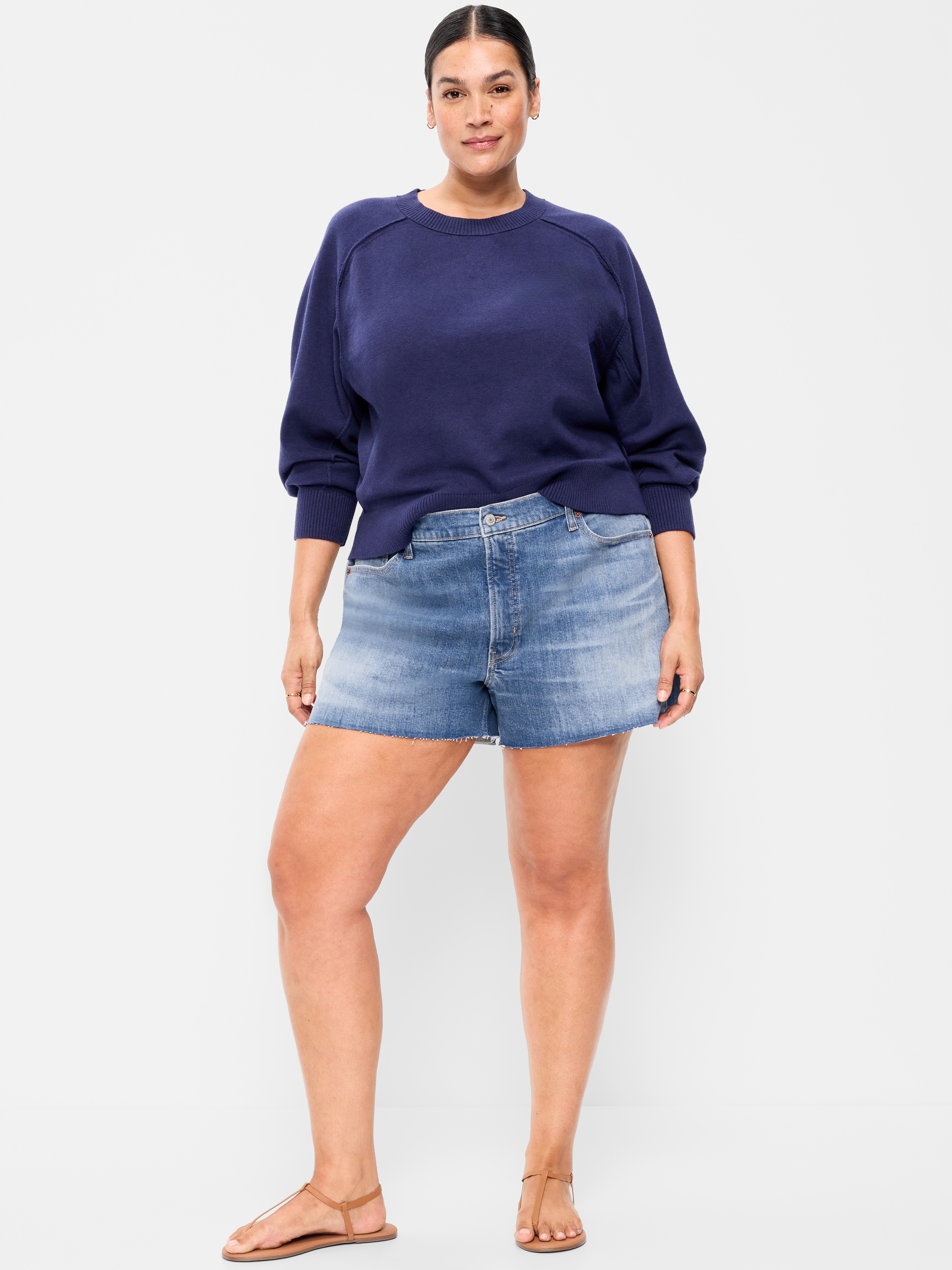 High-Waisted OG Jean Shorts -- 4-inch inseam - Too Blue - 7