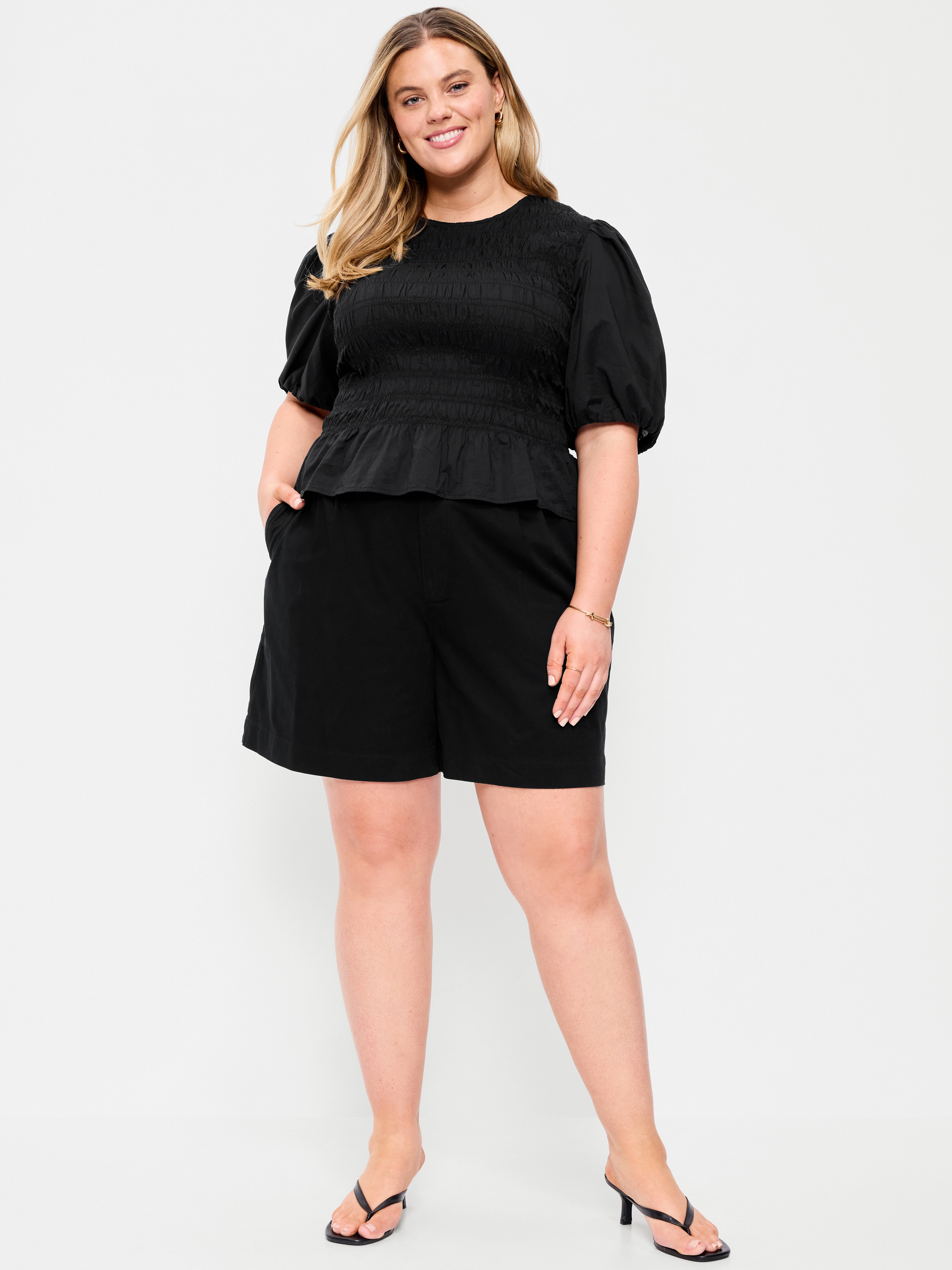 High-Waisted OGC Chino Shorts -- 6-inch inseam - Black Jack - 7
