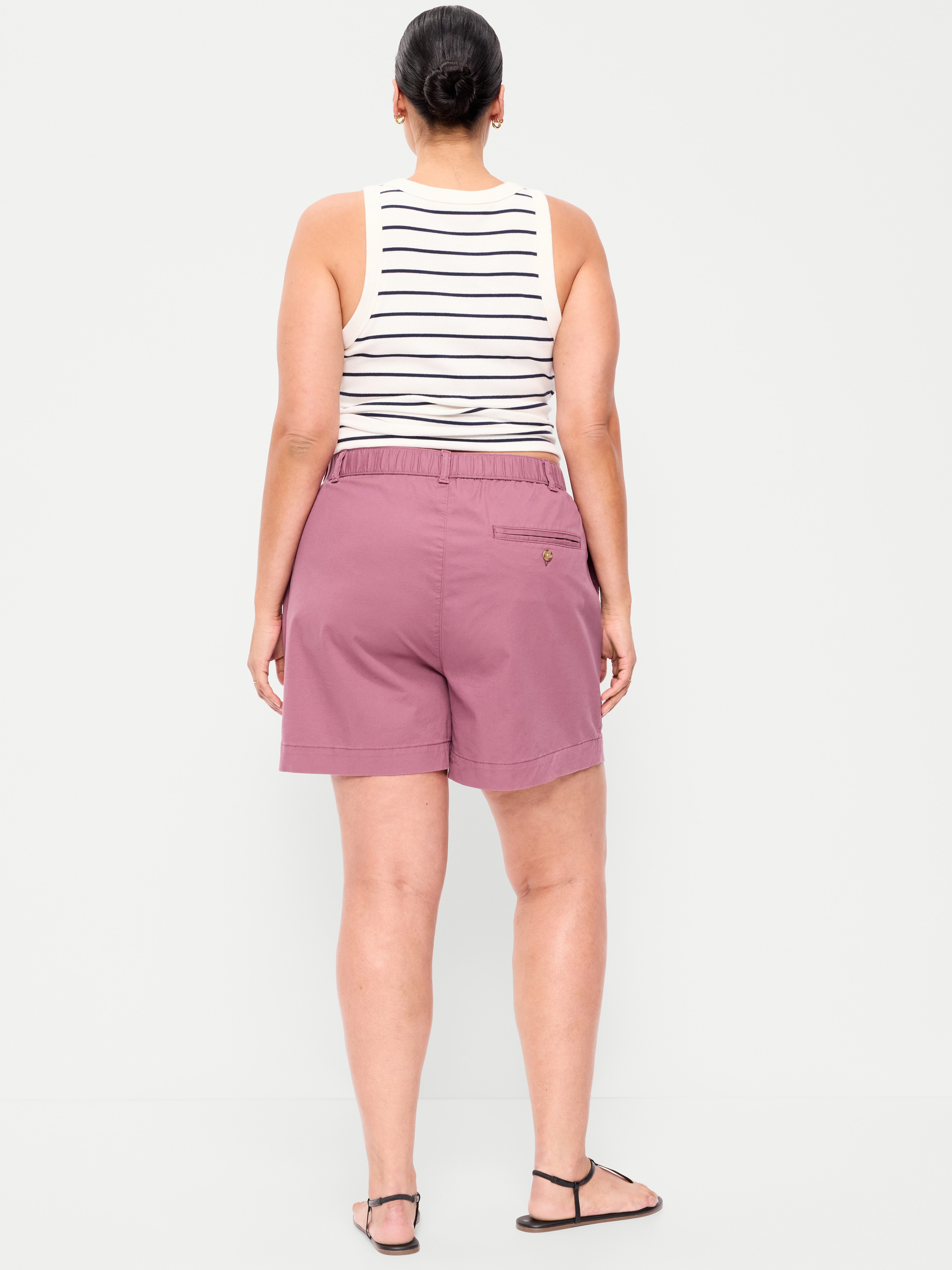 High-Waisted OGC Chino Shorts -- 6-inch inseam - Dusty Mauve - 8