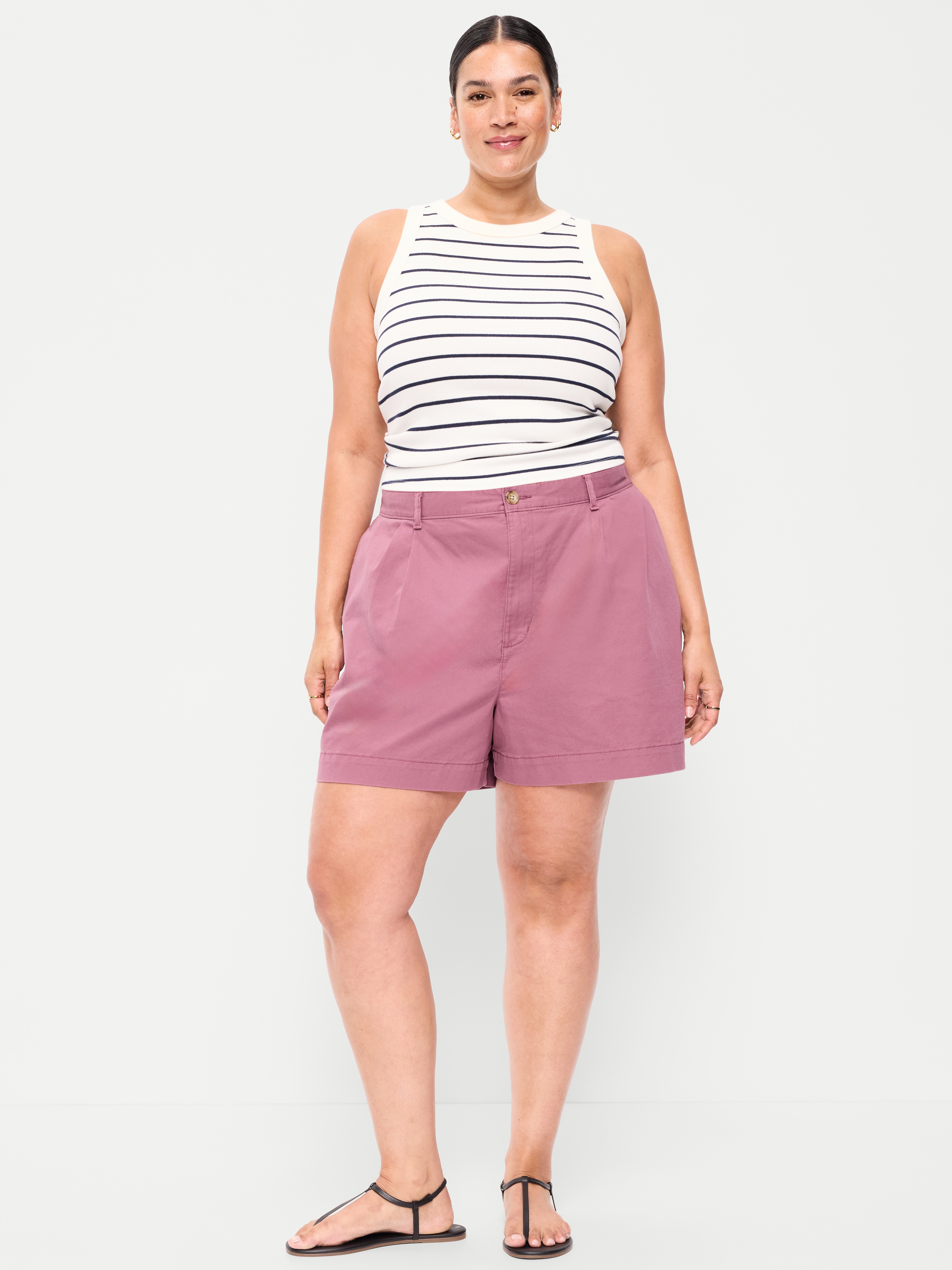 High-Waisted OGC Chino Shorts -- 6-inch inseam - Dusty Mauve - 7