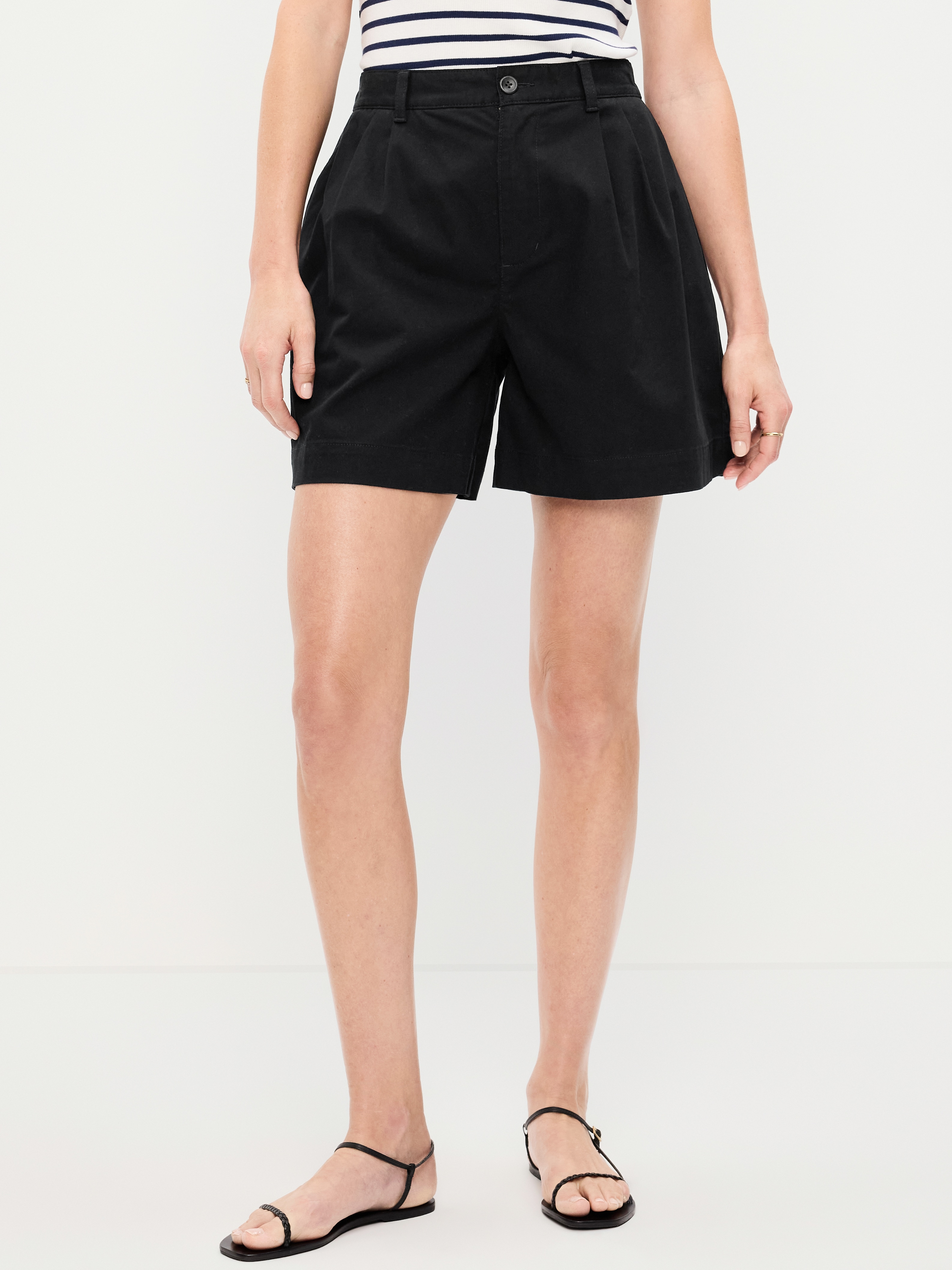 High-Waisted OGC Chino Shorts -- 6-inch inseam - Black Jack - 2