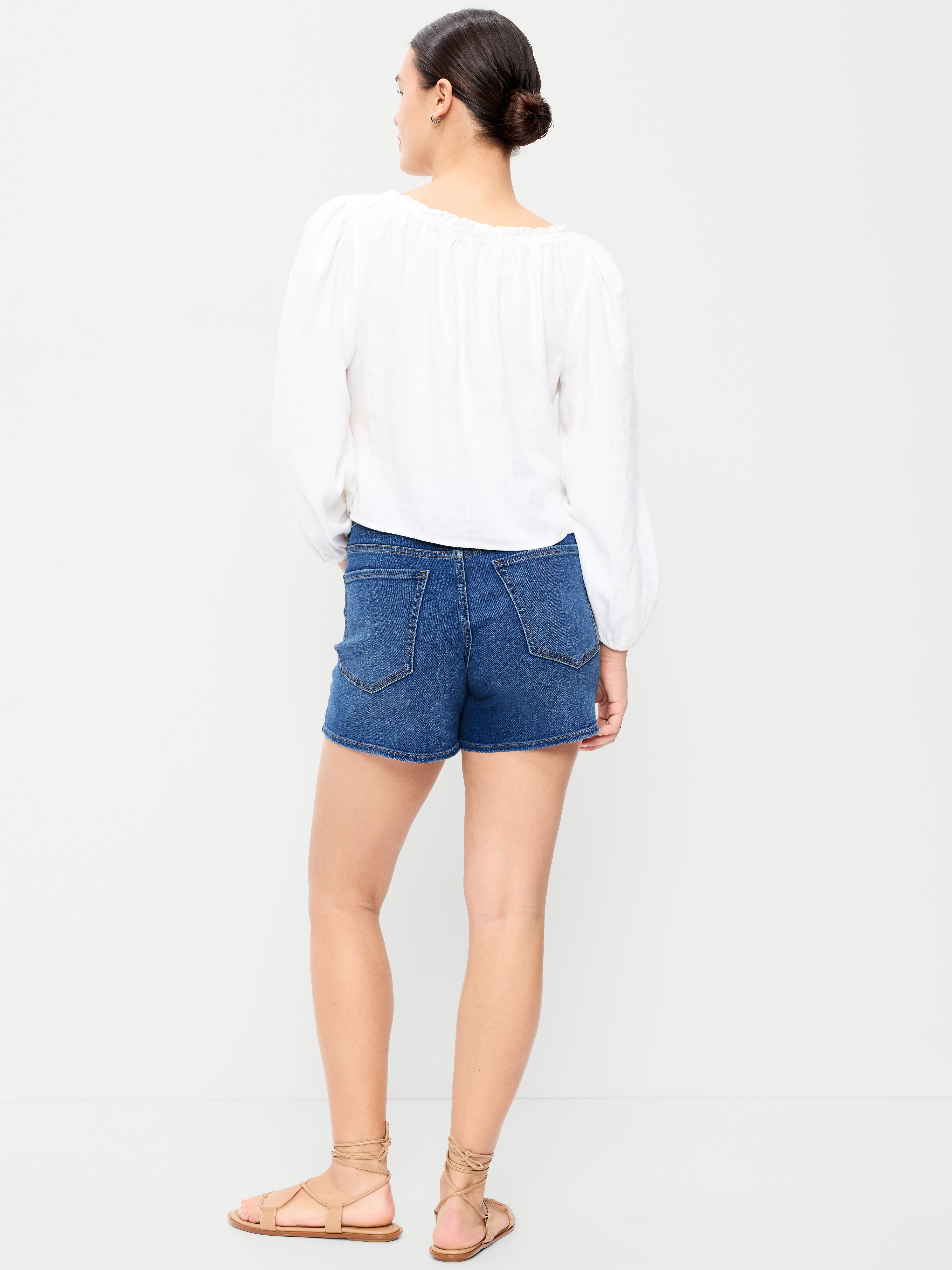 High-Waisted Wow Jean Shorts -- 4-inch inseam - New Moon - 5