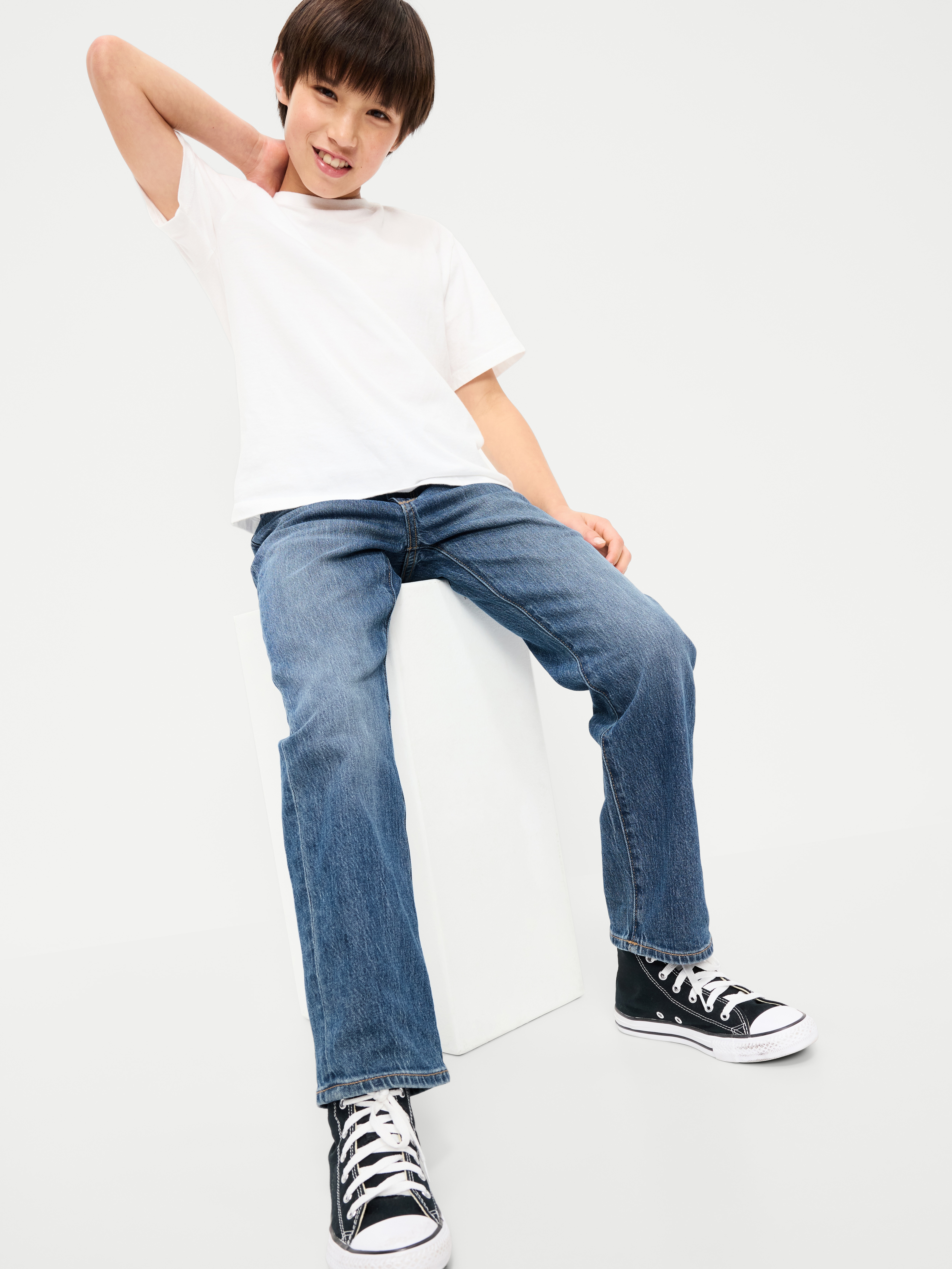 90's Straight-Leg Jeans for Boys - Medium Wash - 3