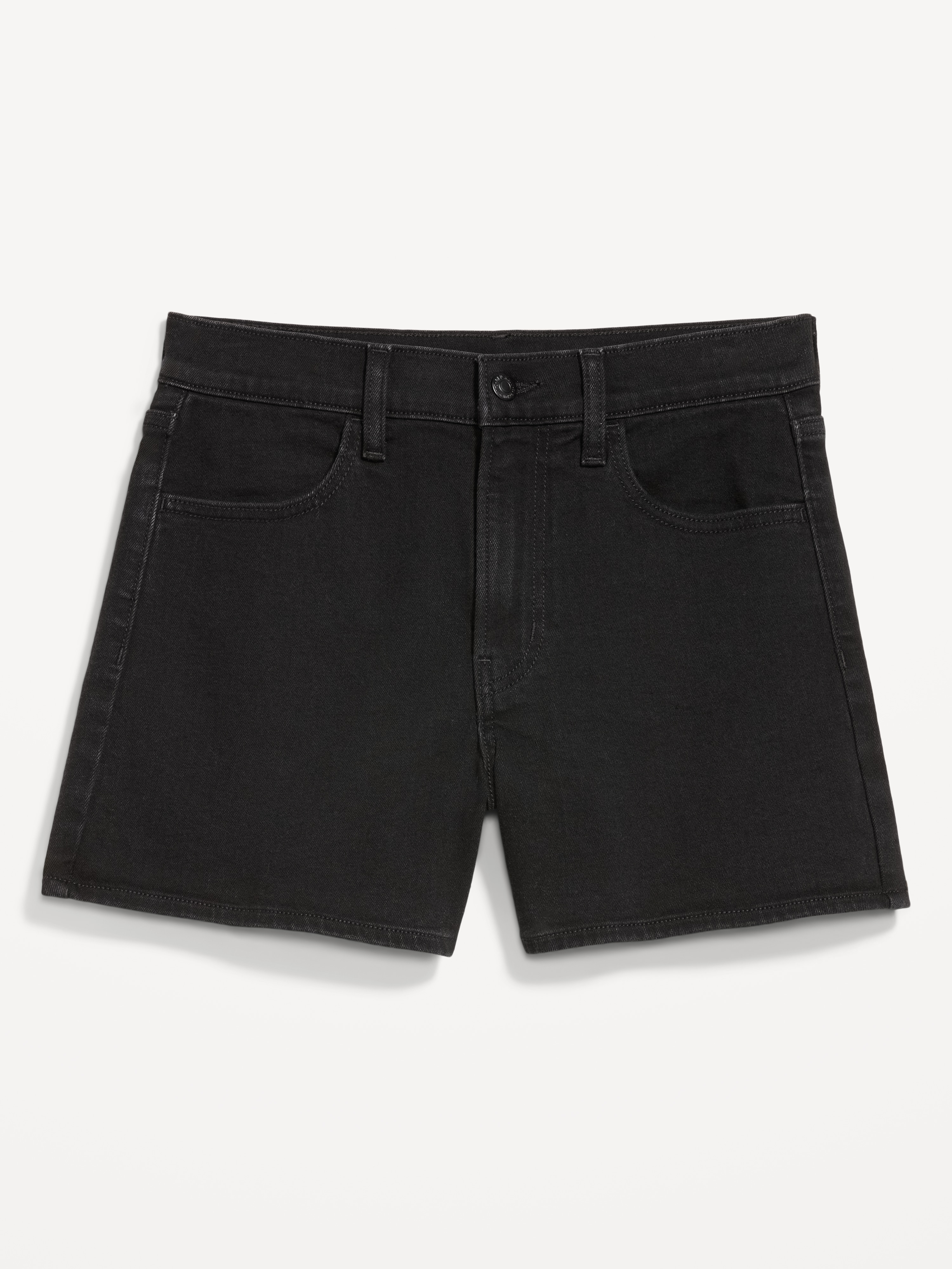 High-Waisted Wow Jean Shorts -- 4-inch inseam - Black Jack - 4