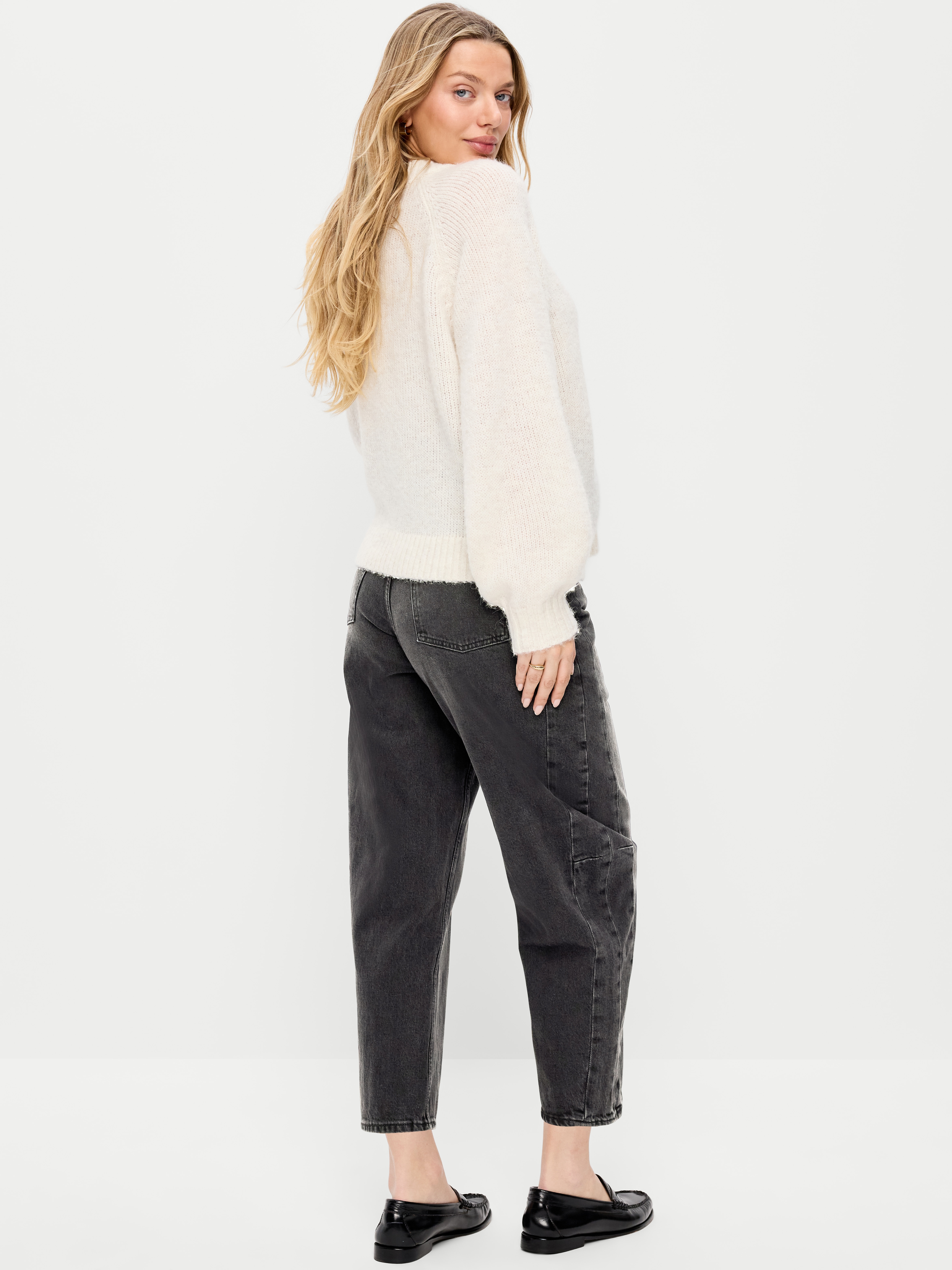 Maternity Full Panel Barrel Ankle Jeans - Leila - 3