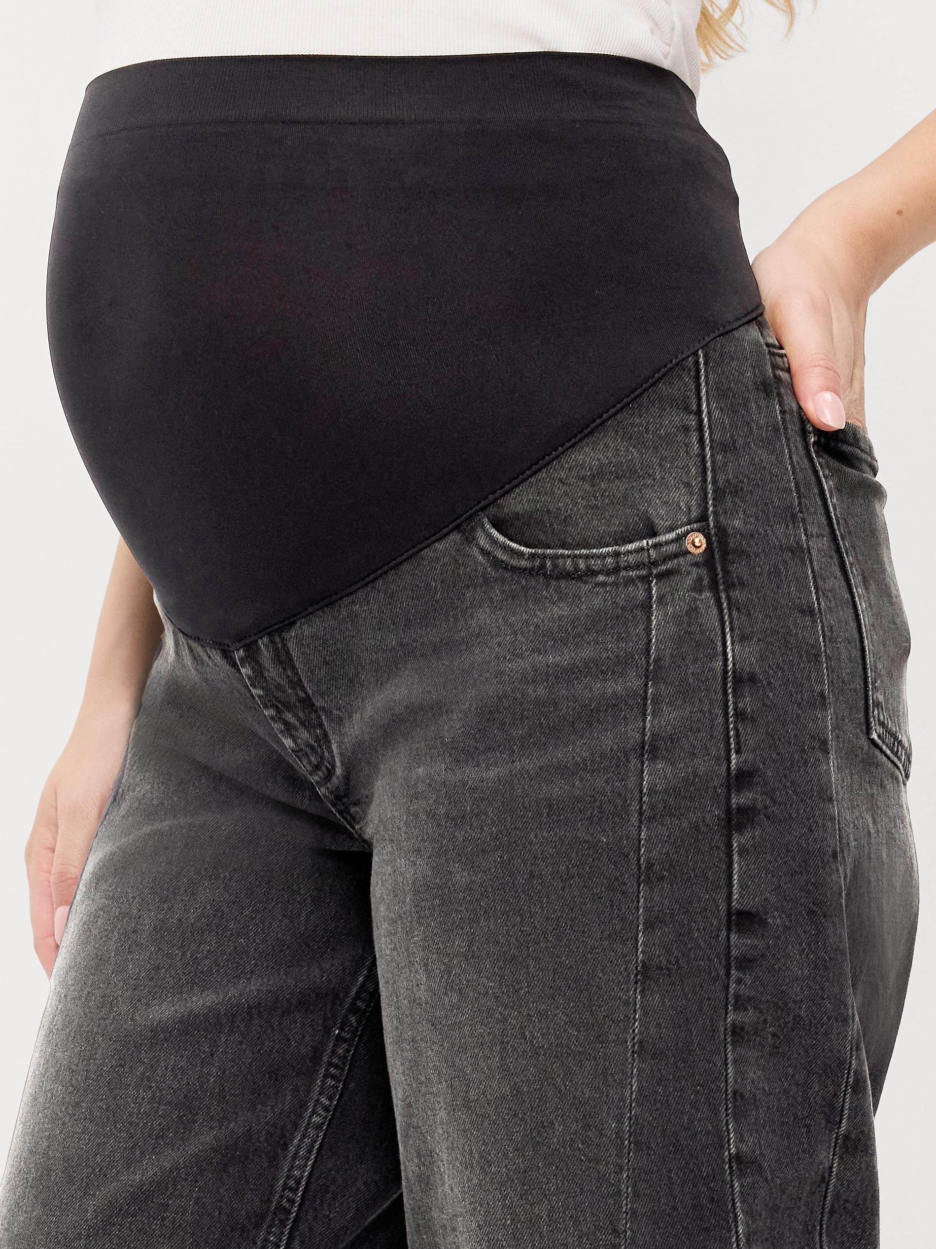 Maternity Full Panel Barrel Ankle Jeans - Leila - 5
