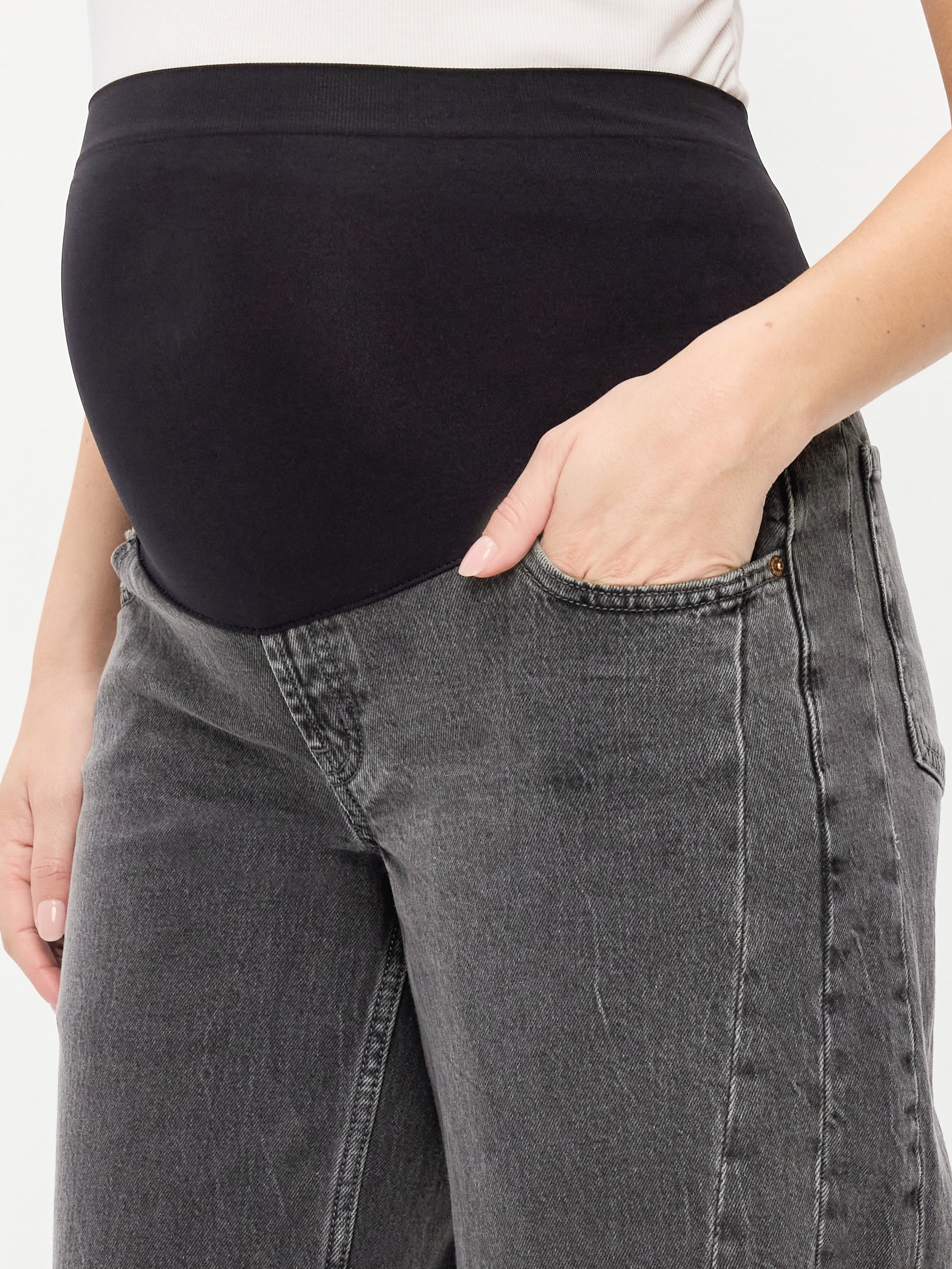 Maternity Full Panel Barrel Ankle Jeans - Nyx - 5