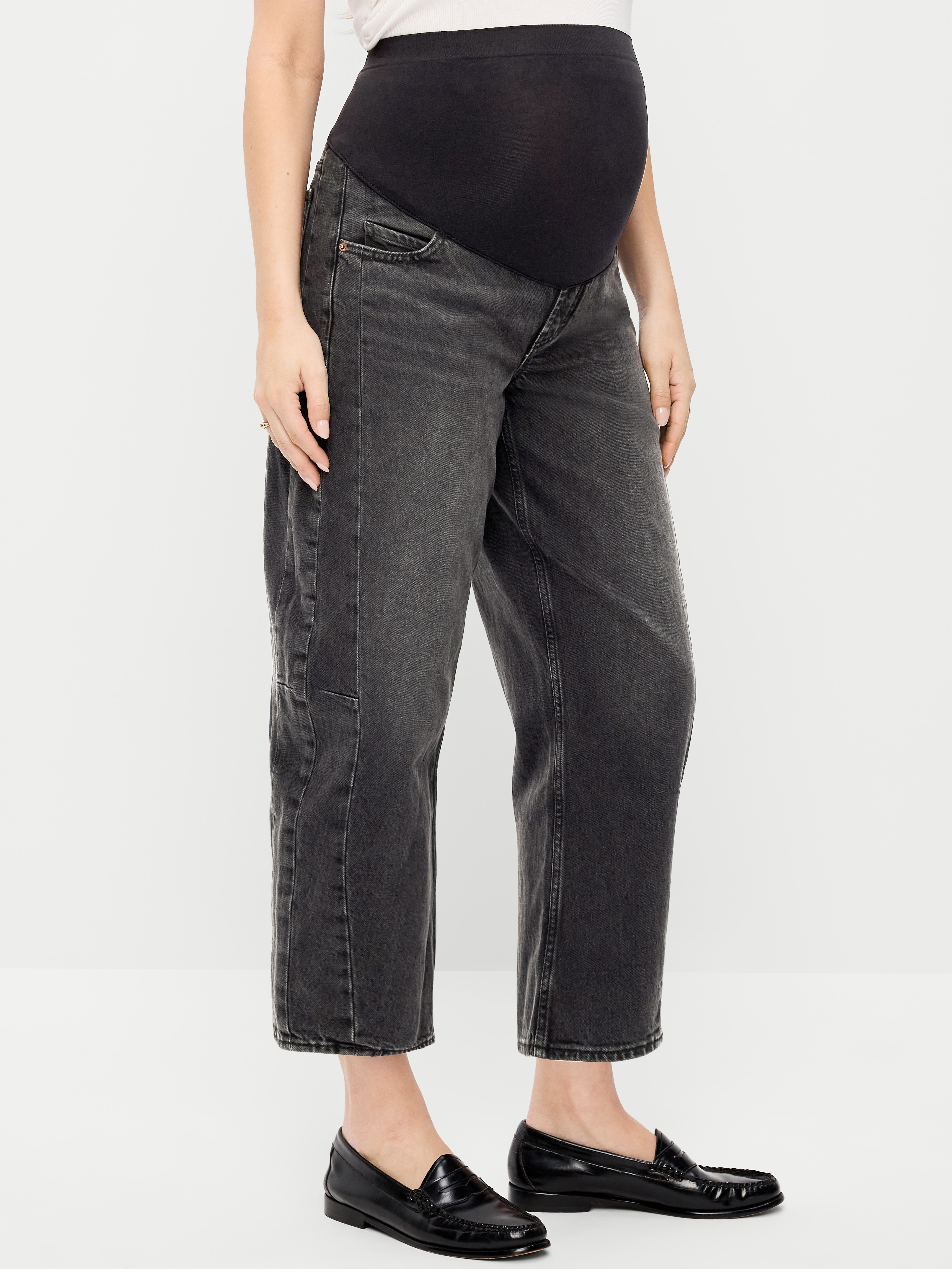 Maternity Full Panel Barrel Ankle Jeans - Leila - 2