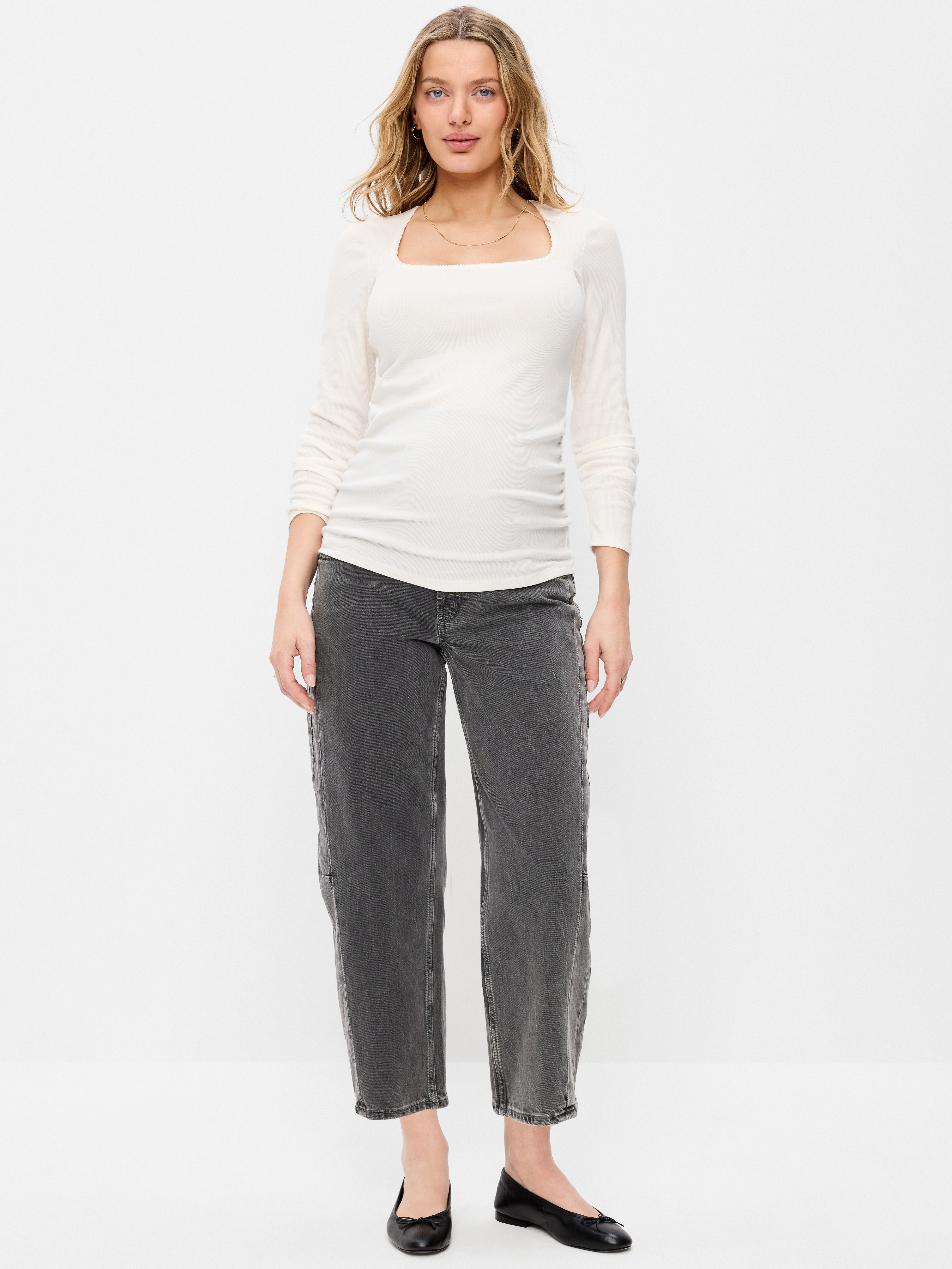 Maternity Full Panel Barrel Ankle Jeans - Nyx - 1