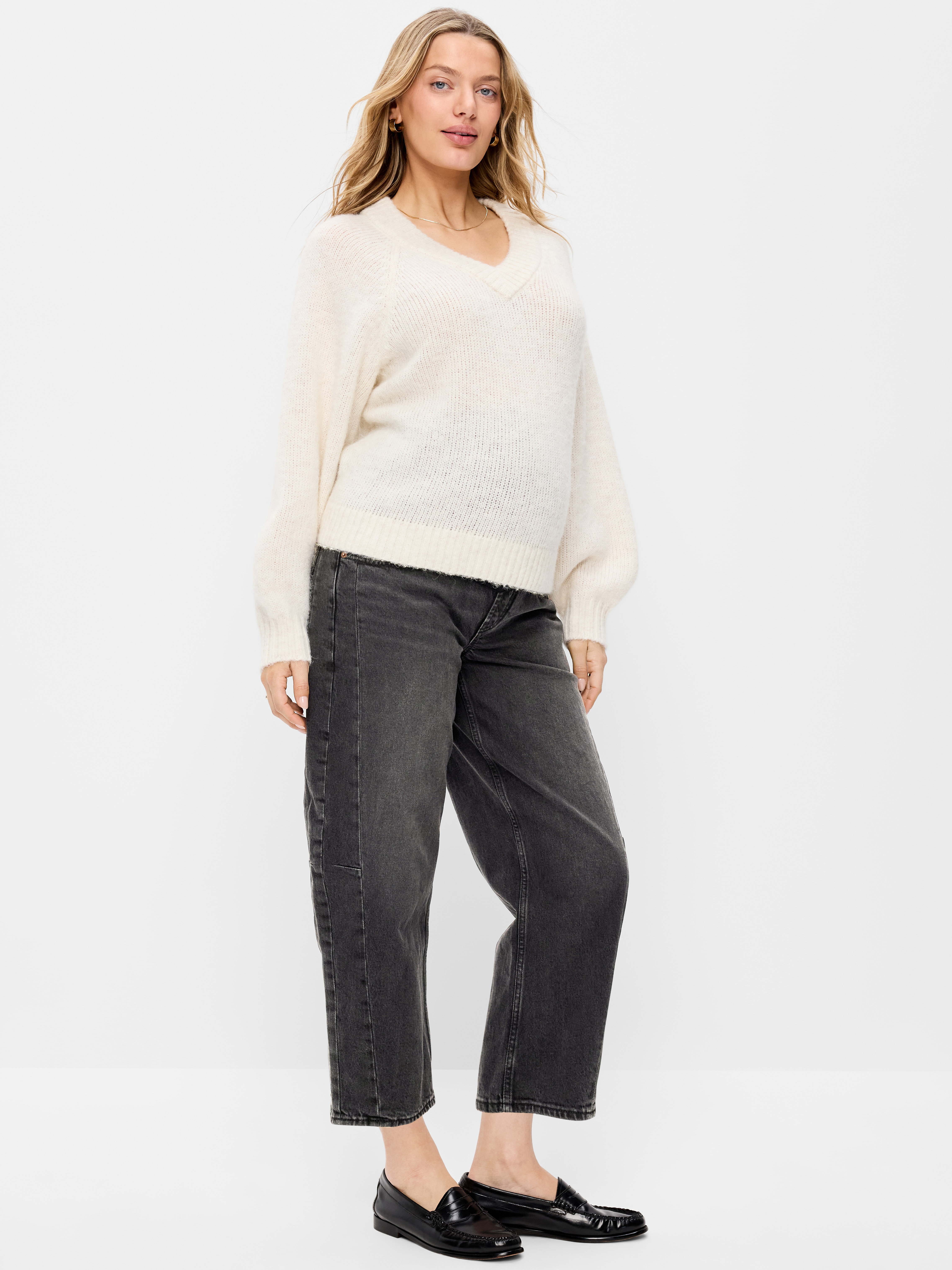 Maternity Full Panel Barrel Ankle Jeans - Leila - 1