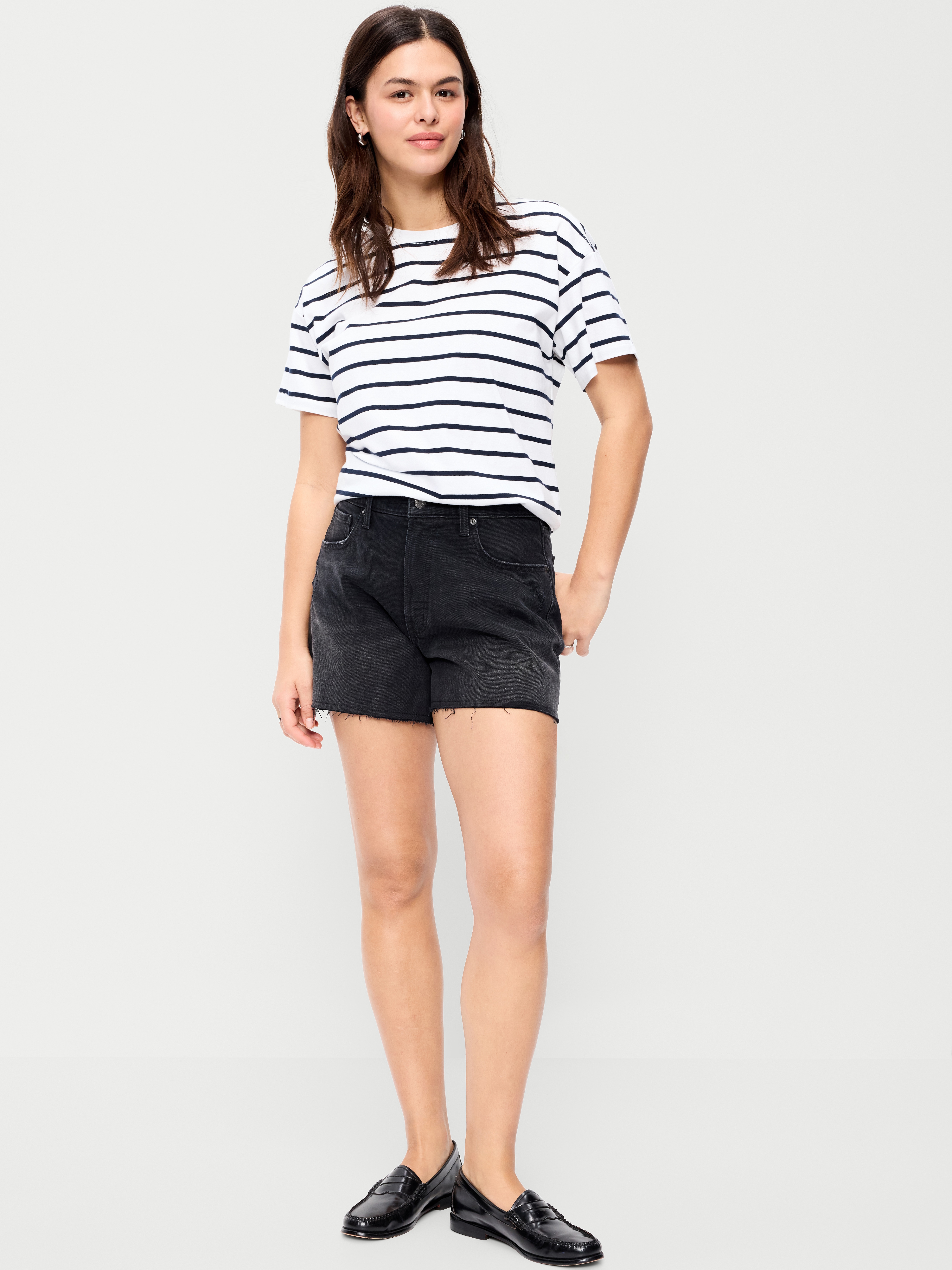 High-Waisted OG Jean Shorts -- 4-inch inseam - Panther - 4