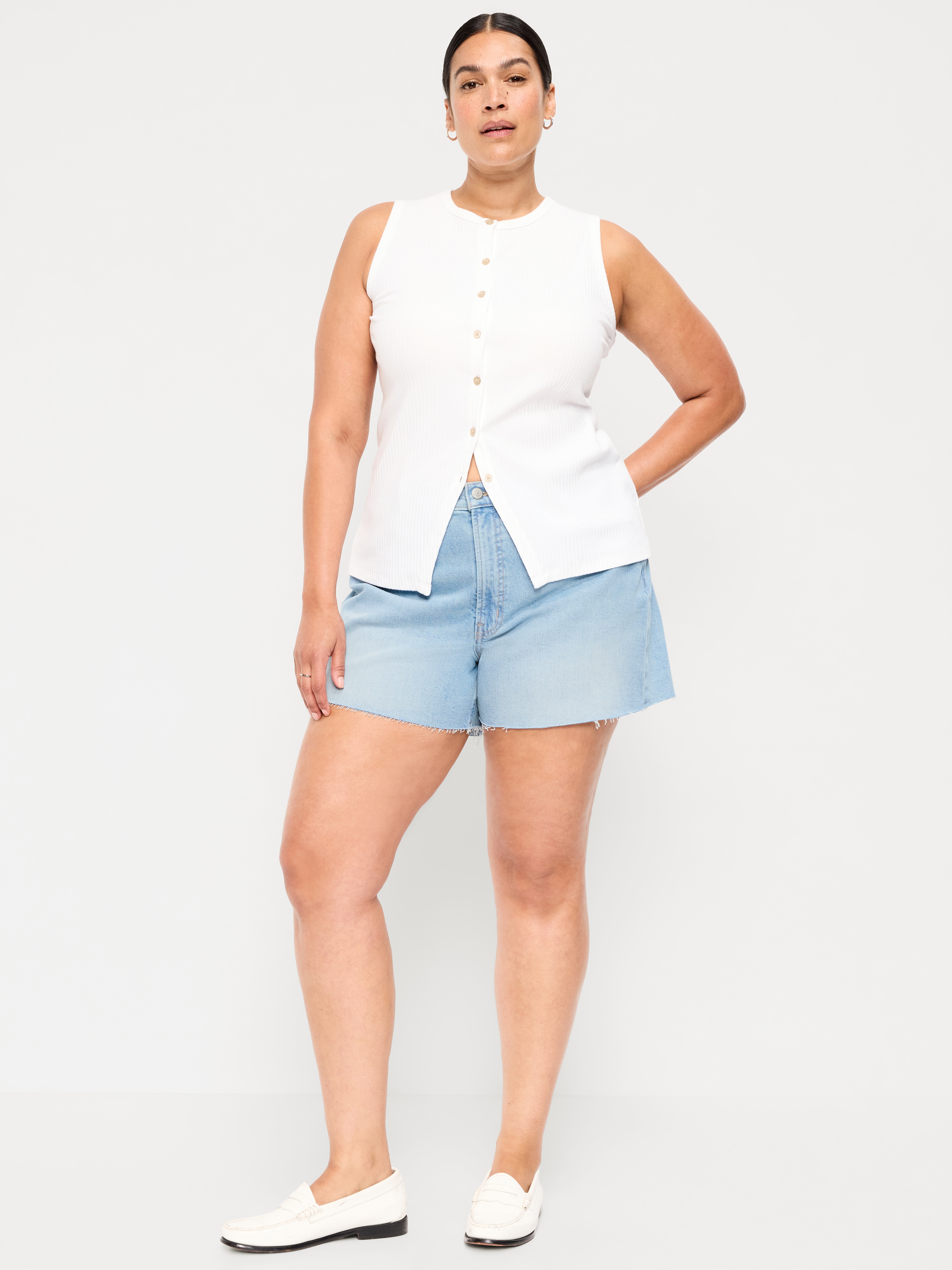 High-Waisted OG Jean Shorts -- 4-inch inseam - Fresh Blue - 7