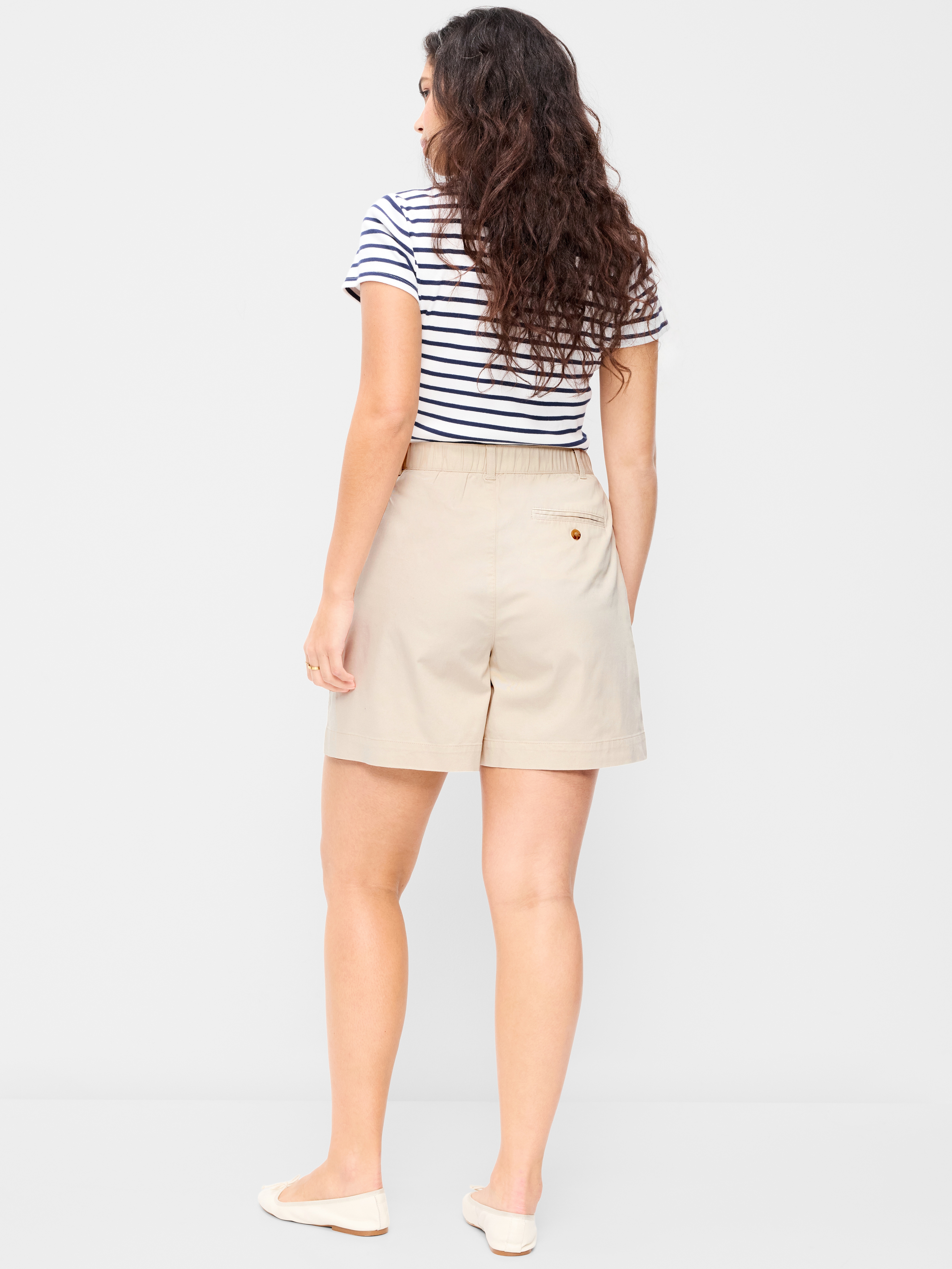 High-Waisted OGC Chino Shorts -- 6-inch inseam - Wish Bone - 6