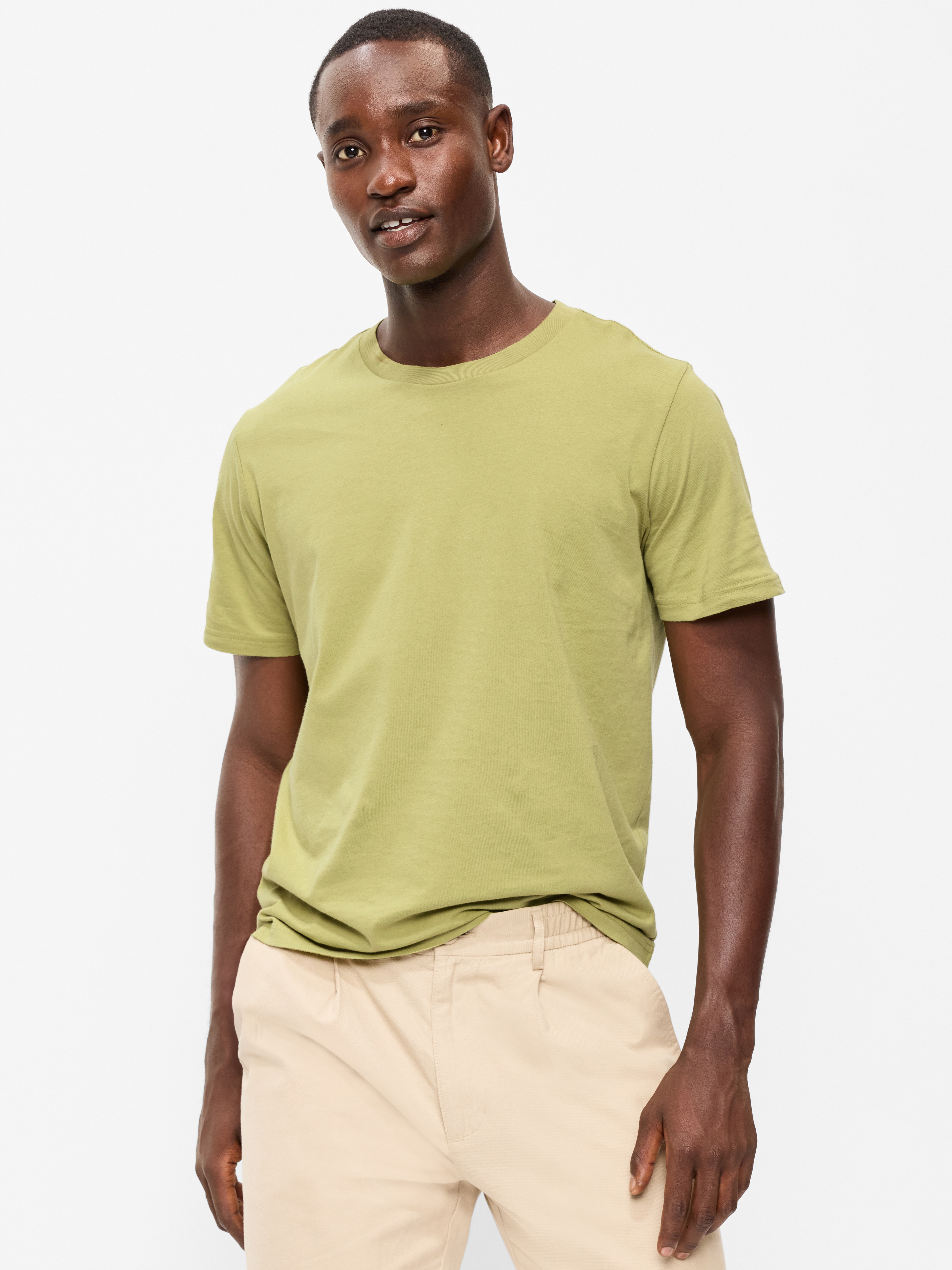 Soft-Washed Crew-Neck Short-Sleeve Tee - Bay Leaf - 1
