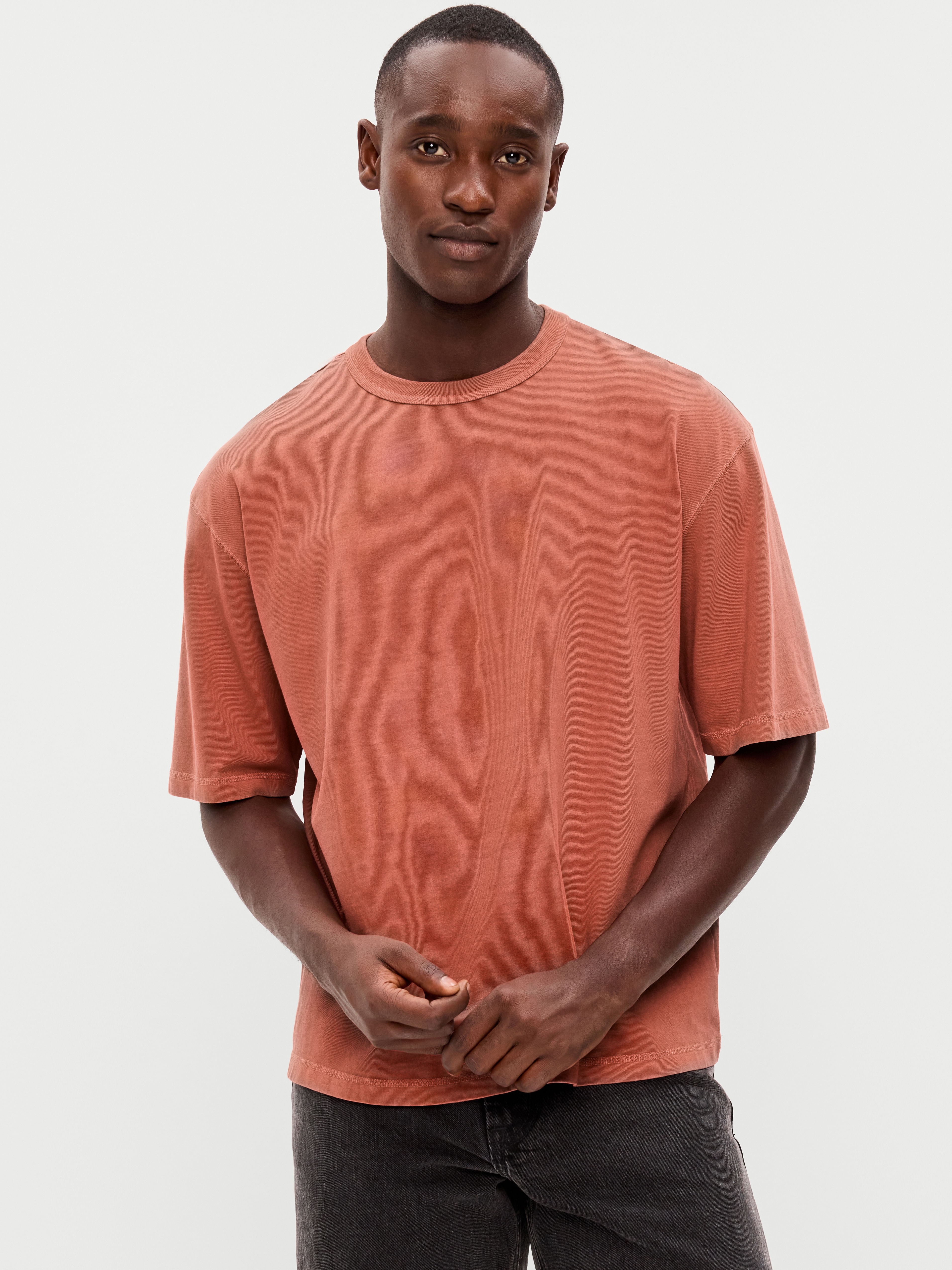 Garment-Dyed Heavyweight Cropped T-Shirt - Russet Moon - 1