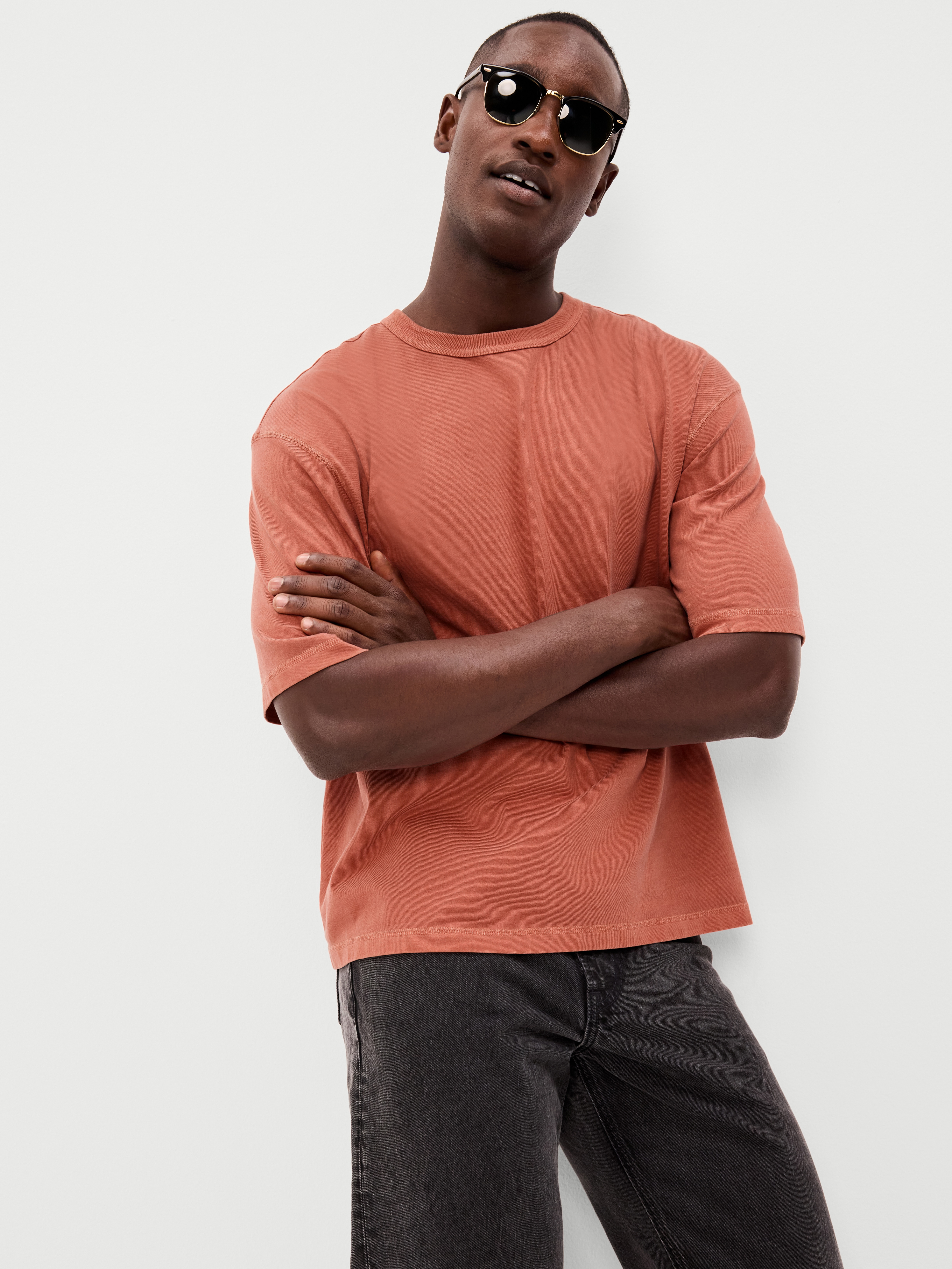 Garment-Dyed Heavyweight Cropped T-Shirt - Russet Moon - 3