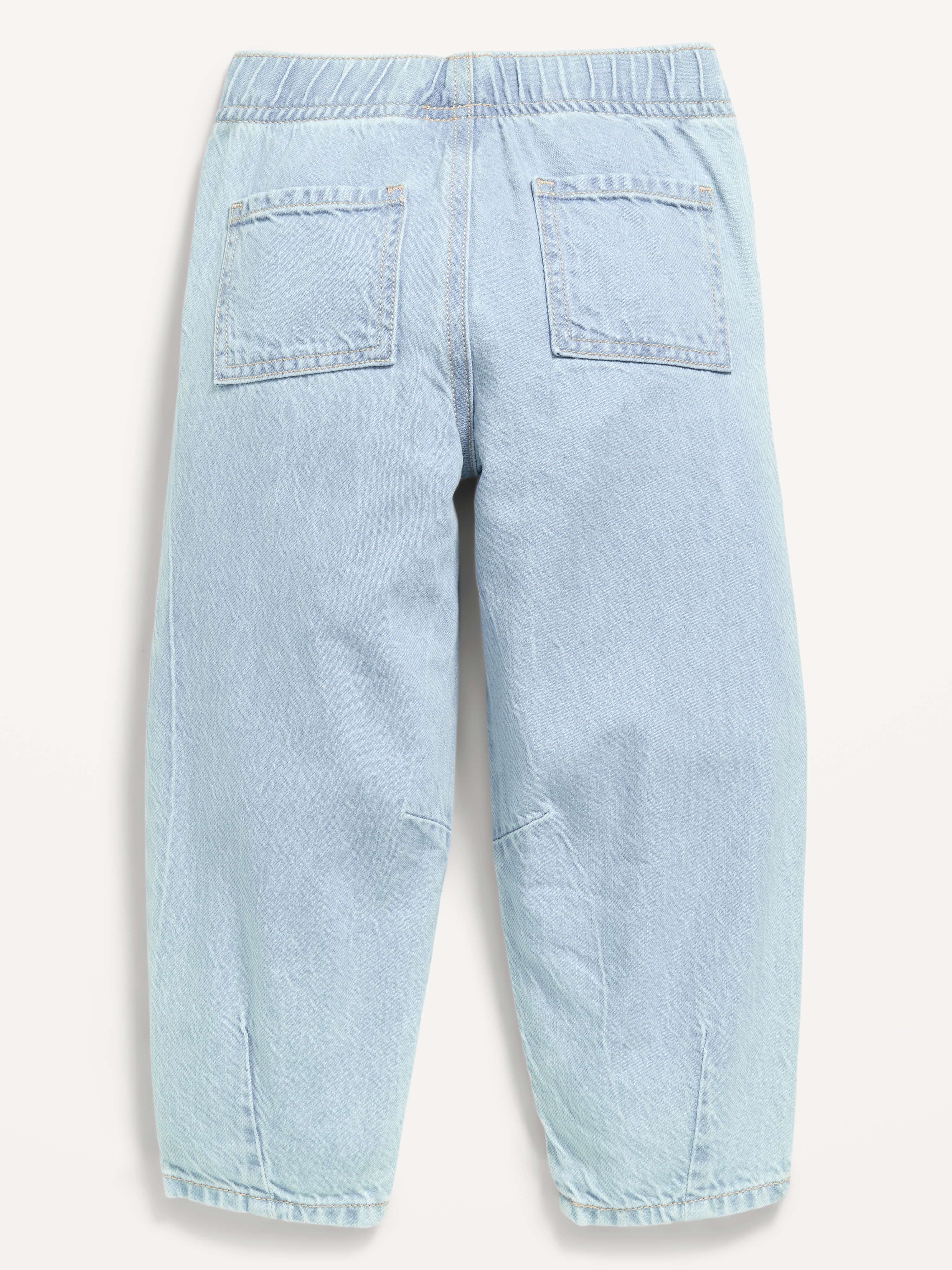Pull-On Baggy Barrel-Leg Jeans for Toddler Girls - Light Wash - 2