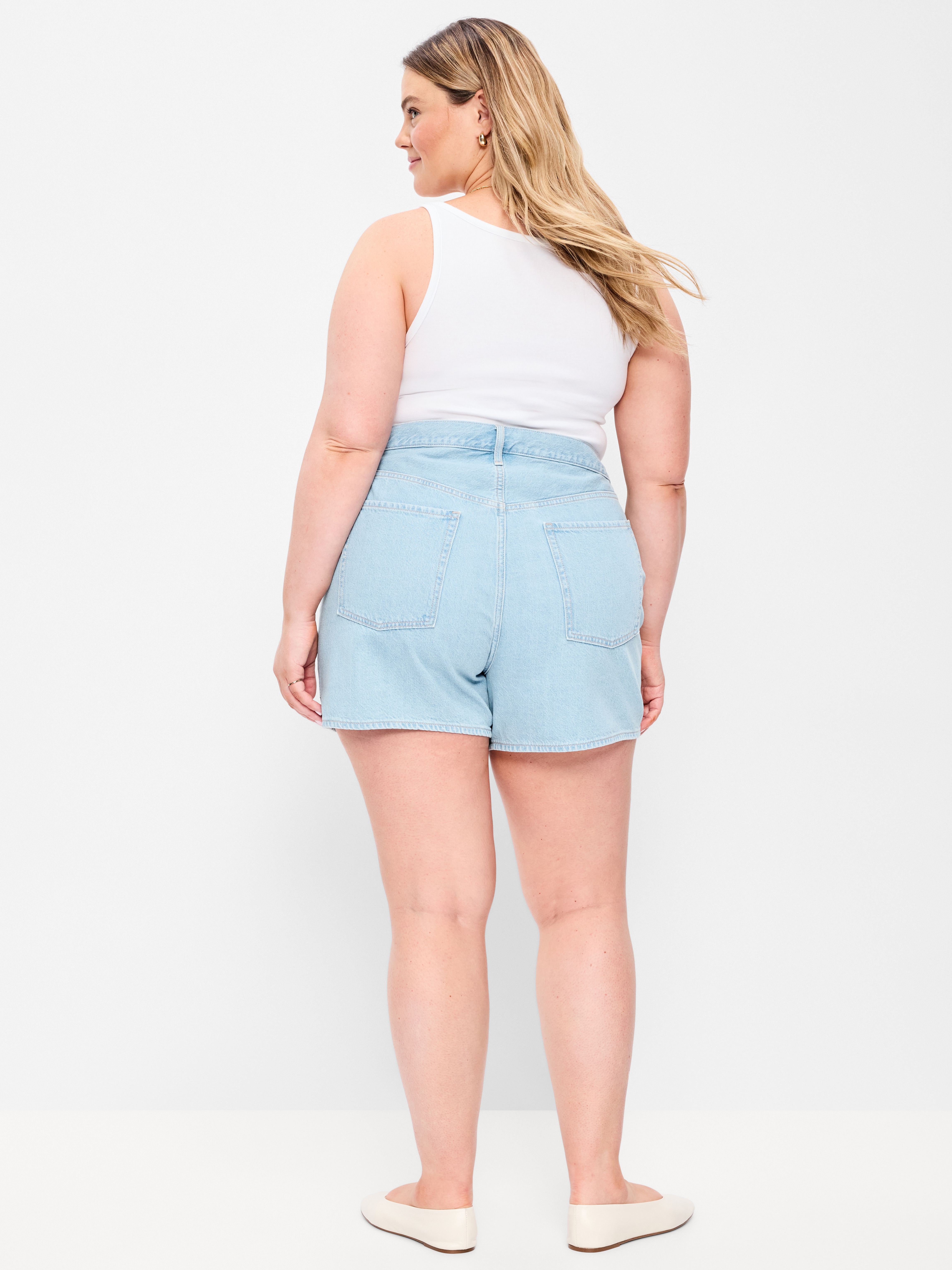 High-Waisted Wow Baggy Jean Shorts -- 5-inch inseam - Adeera - 8