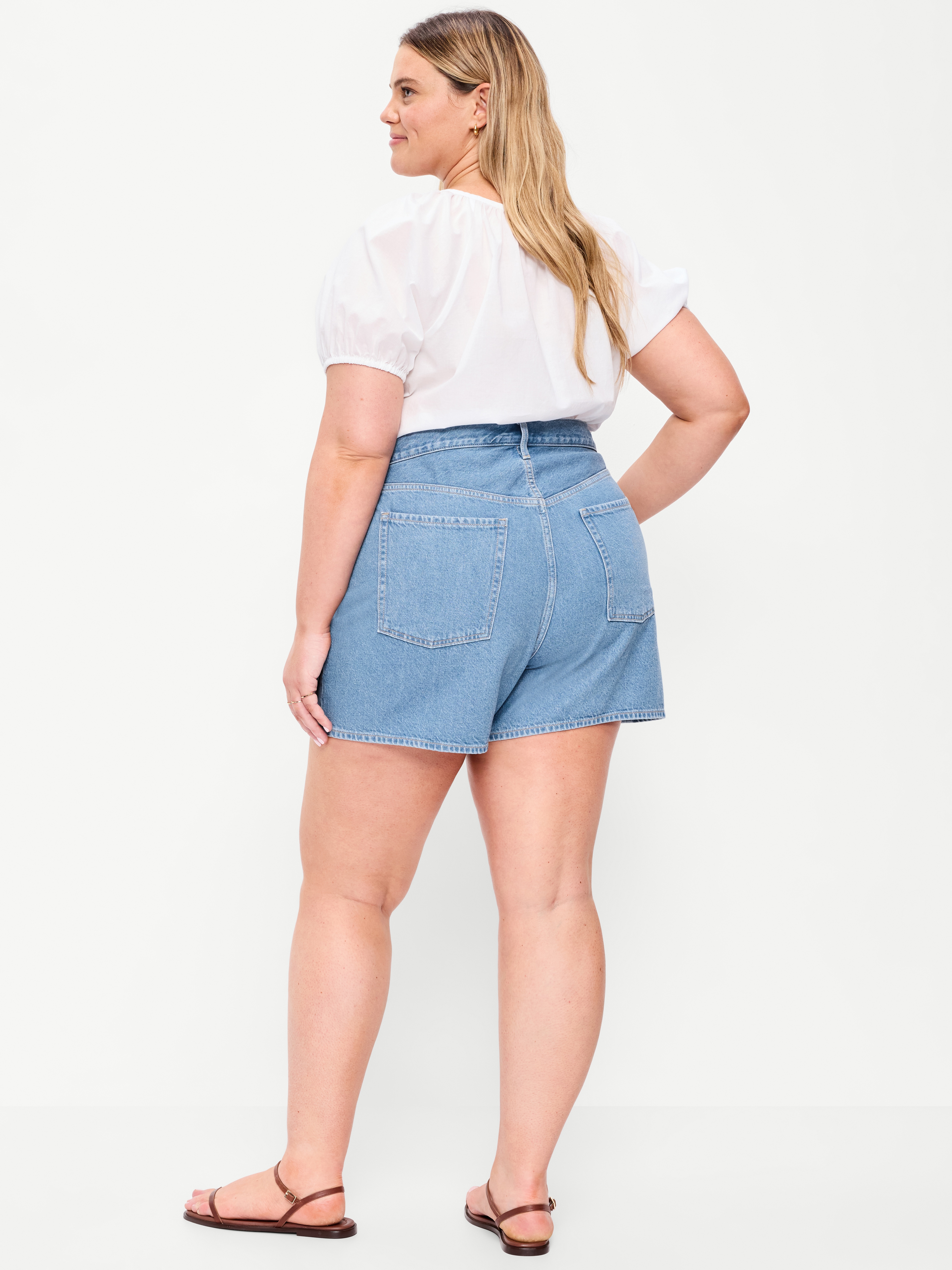 High-Waisted Wow Baggy Jean Shorts -- 5-inch inseam - Jimi - 8