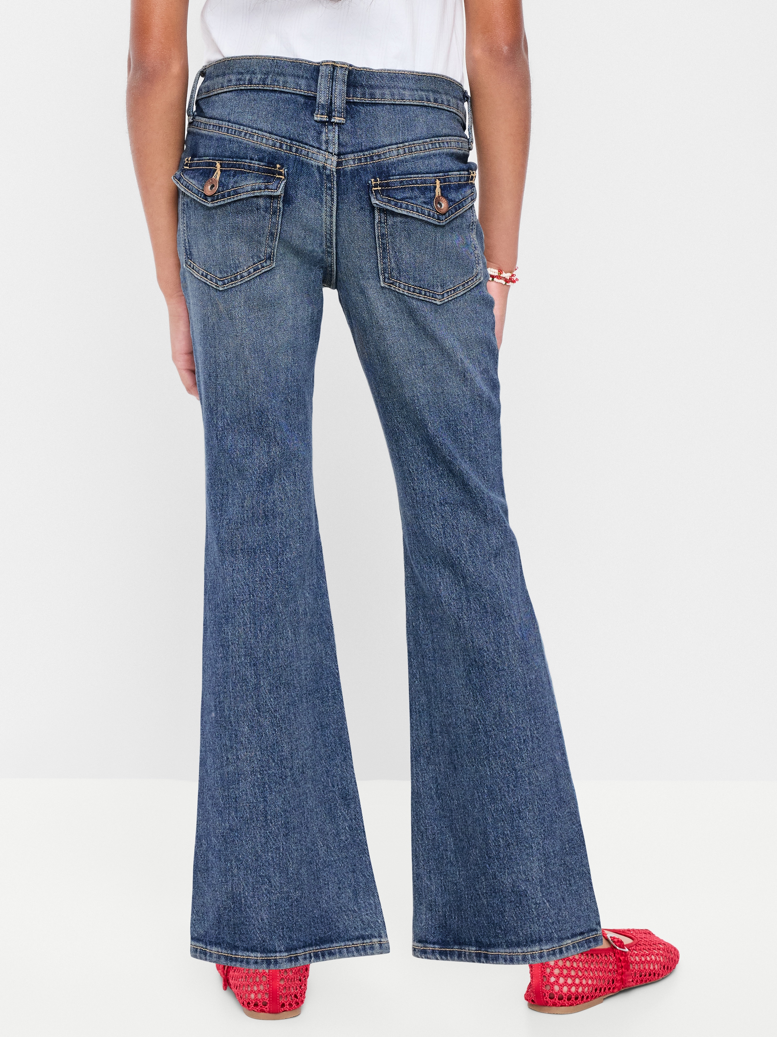 Low-Rise Flare-Leg Jeans for Girls - Medium Wash - 2