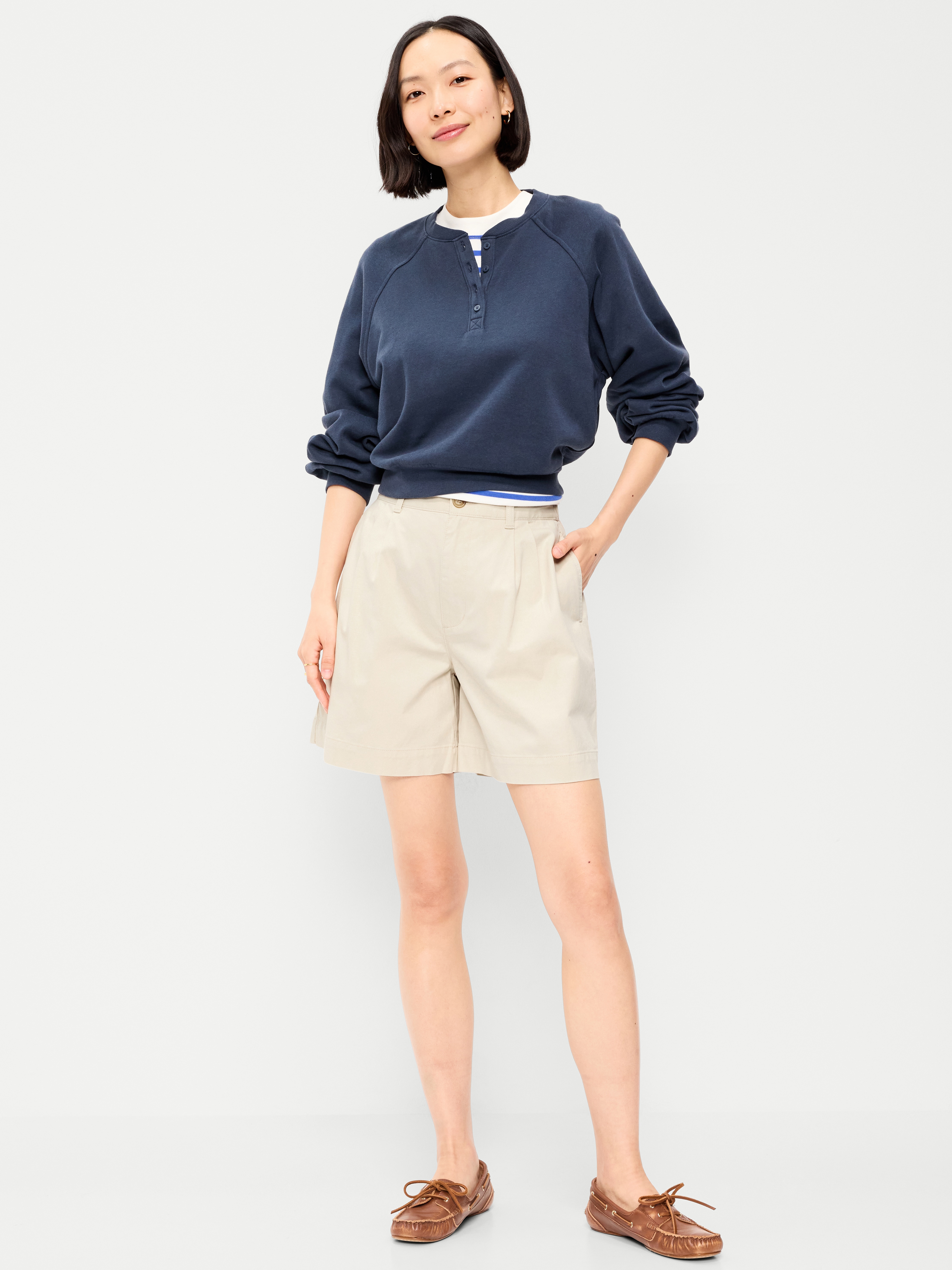 High-Waisted OGC Chino Shorts -- 6-inch inseam - Wish Bone - 1