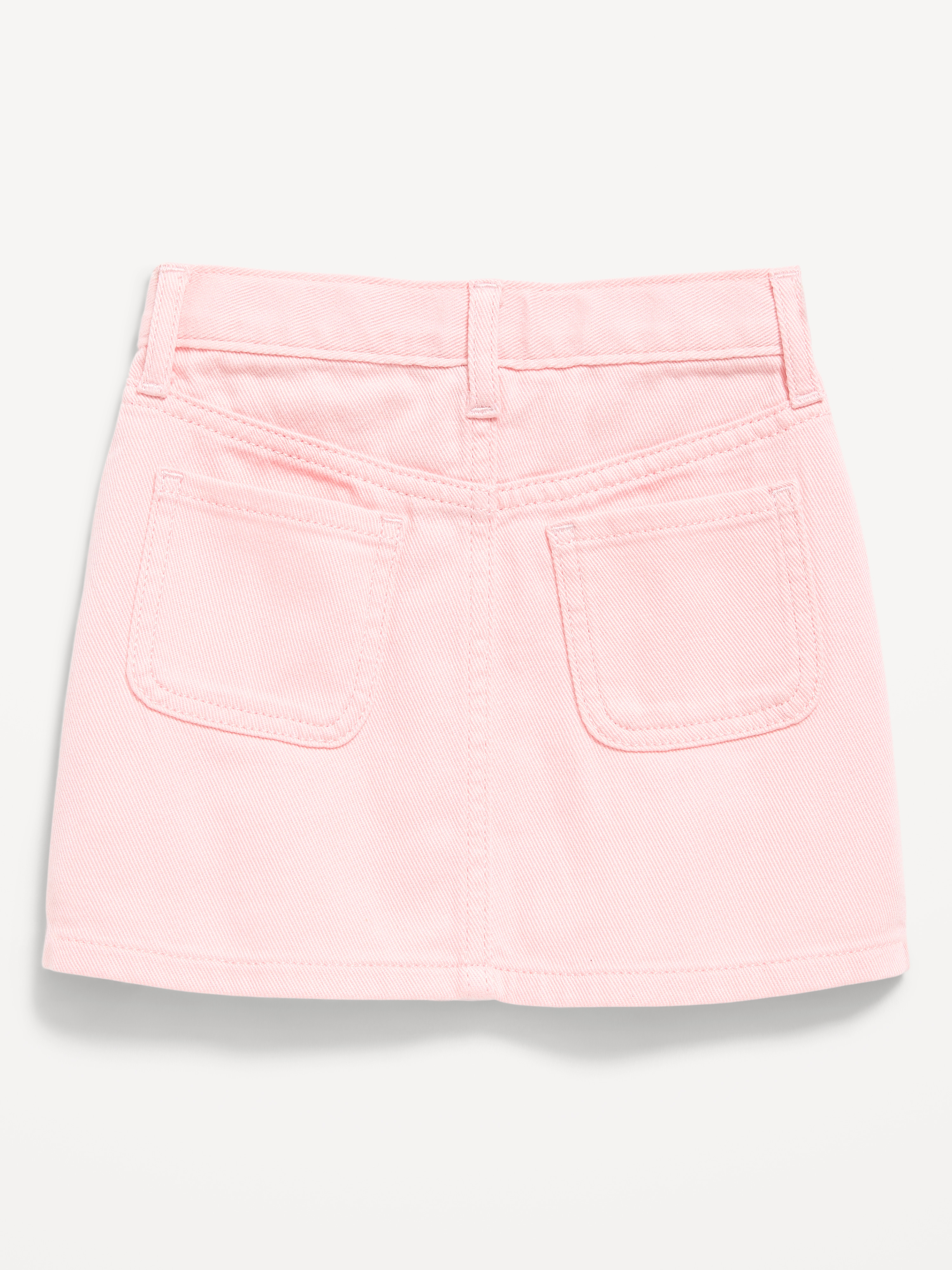 High-Waisted Button-Front Jean Skirt for Toddler Girls - Pink Sky - 3