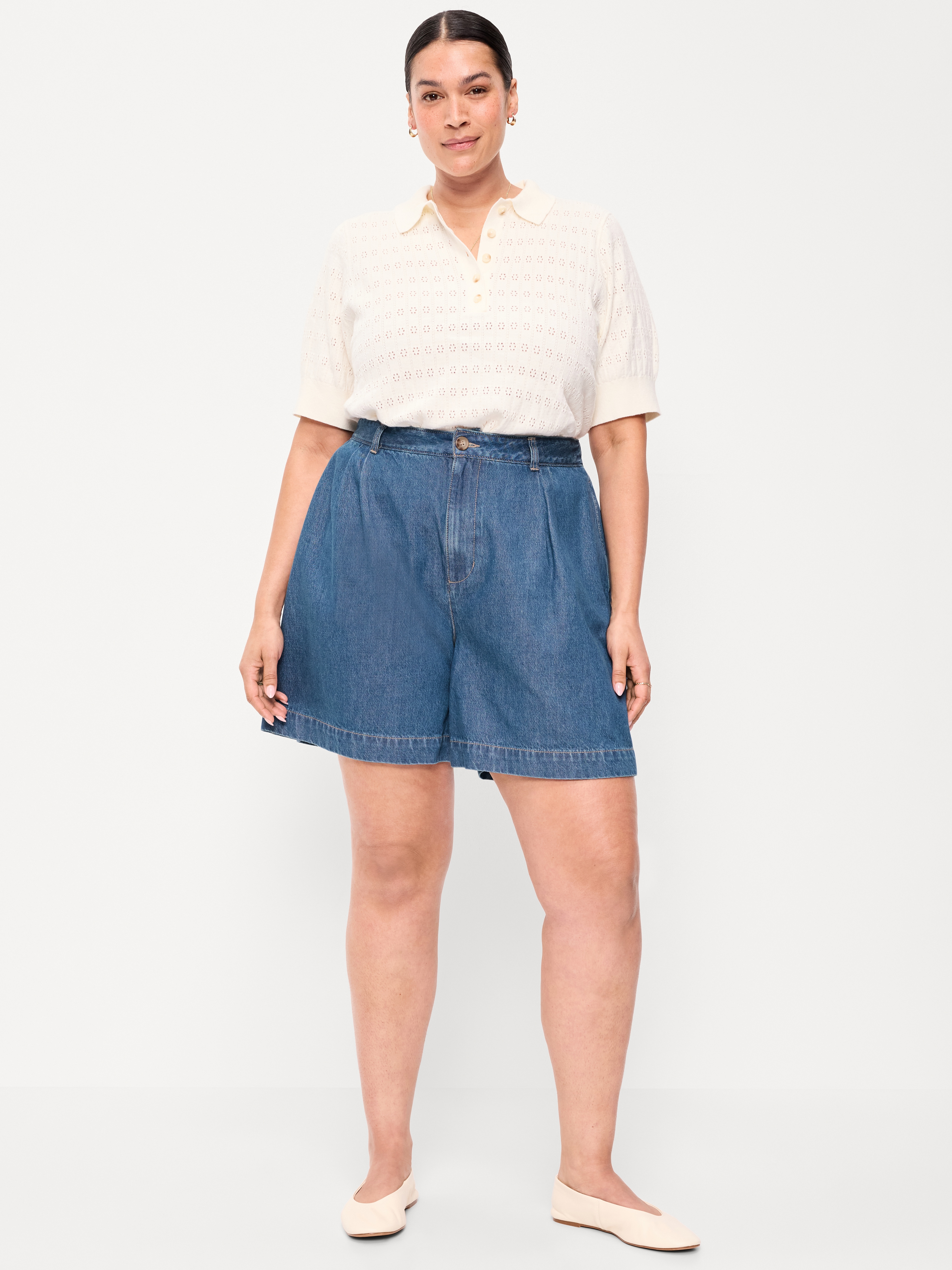High-Waisted OGC Chino Shorts -- 6-inch inseam - Medium Wash - 5