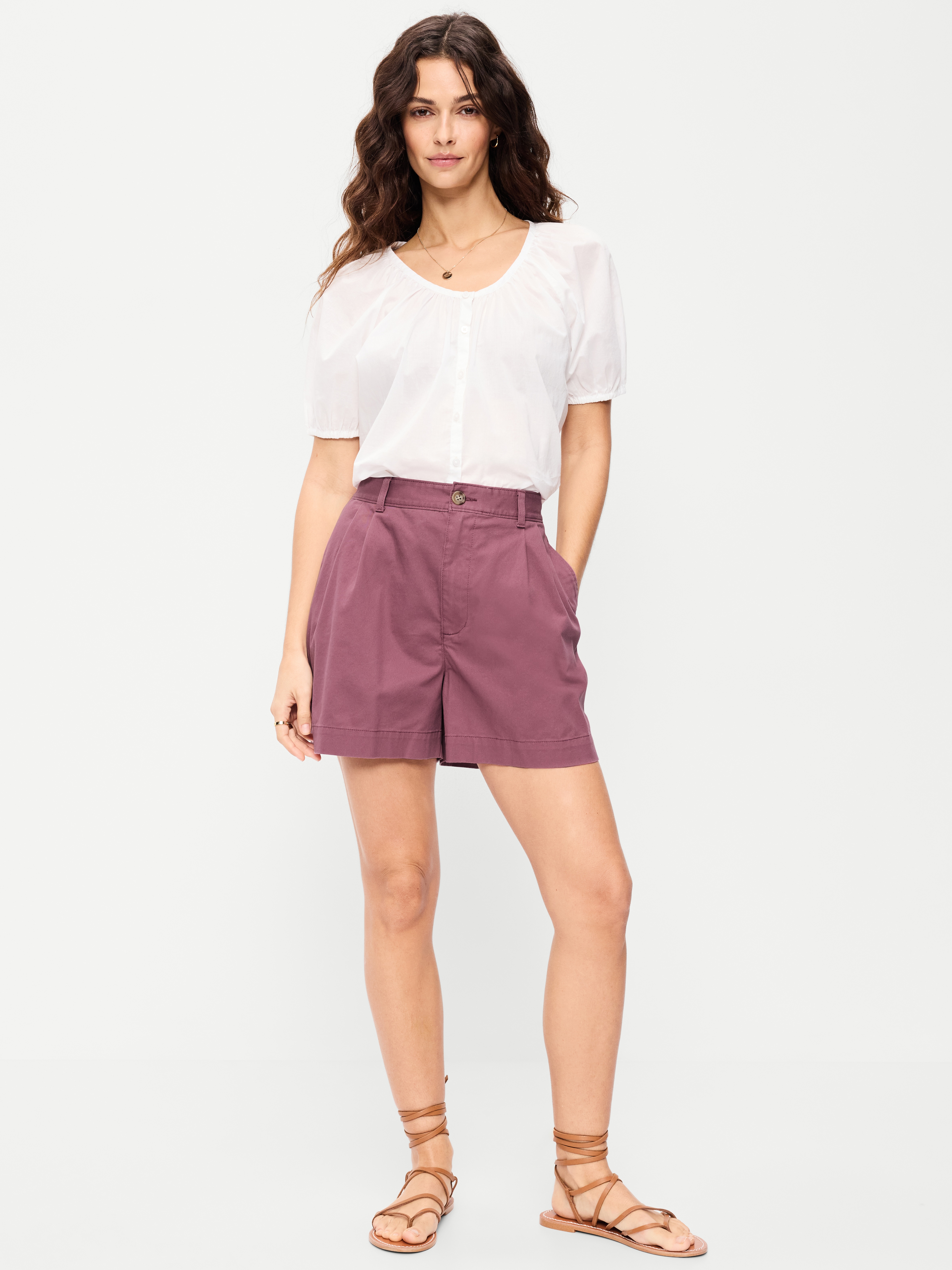 High-Waisted OGC Chino Shorts -- 4-inch inseam - Dusty Mauve - 1
