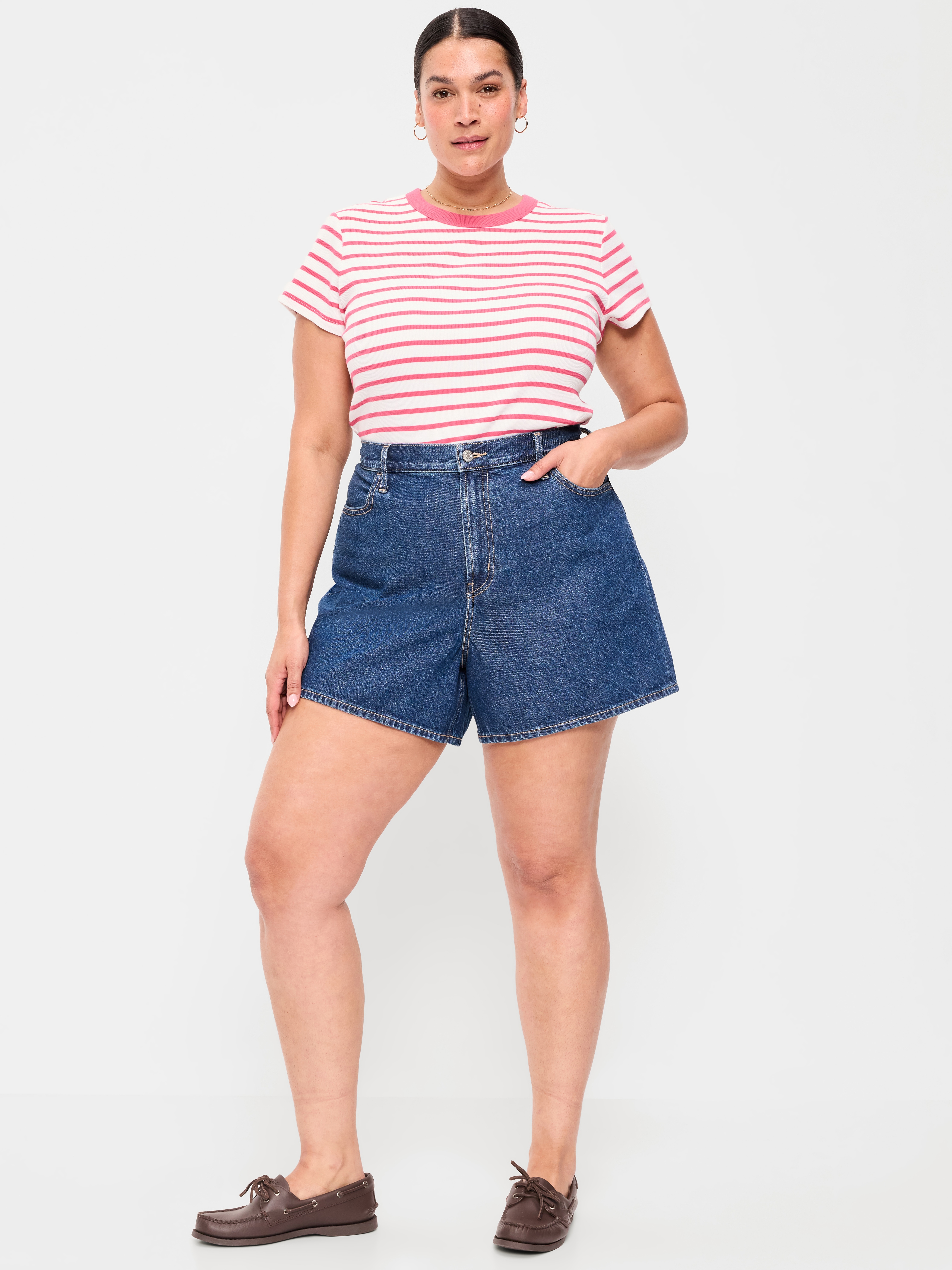 High-Waisted Wow Baggy Jean Shorts -- 5-inch inseam - Iggy - 6