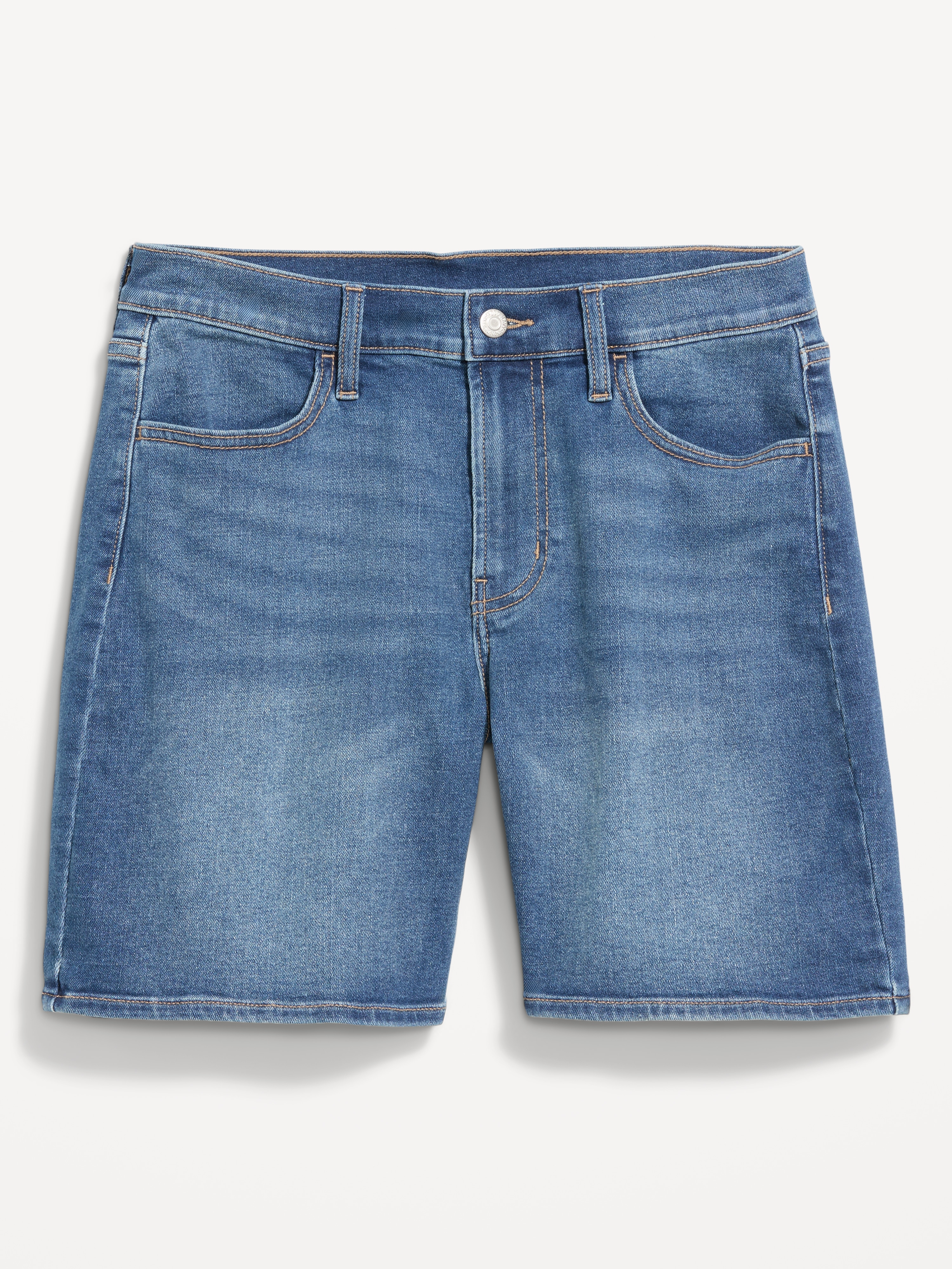 High-Waisted Wow Jean Shorts -- 7-inch inseam - New Moon - 4