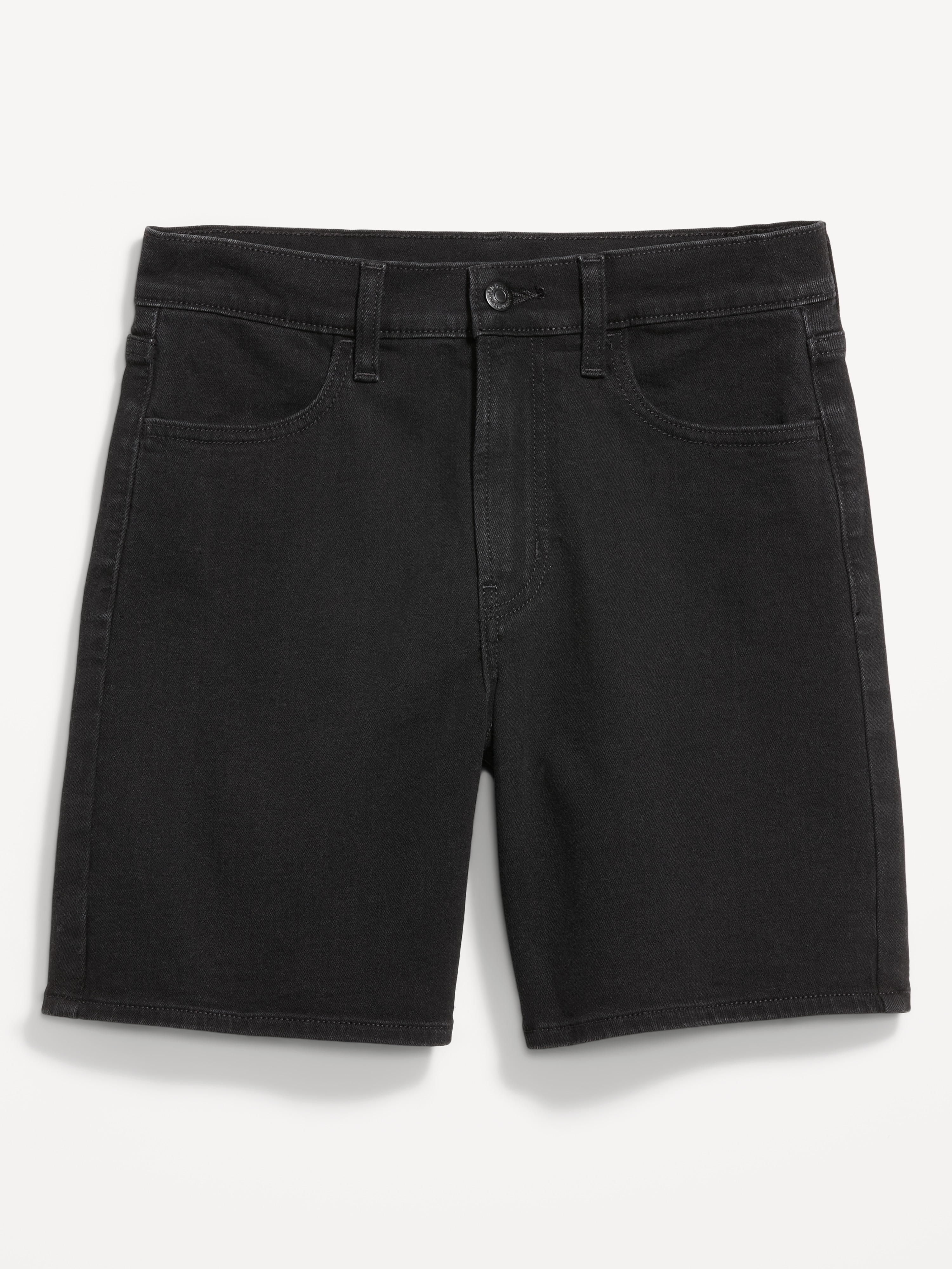 High-Waisted Wow Jean Shorts -- 7-inch inseam - Black Jack - 4