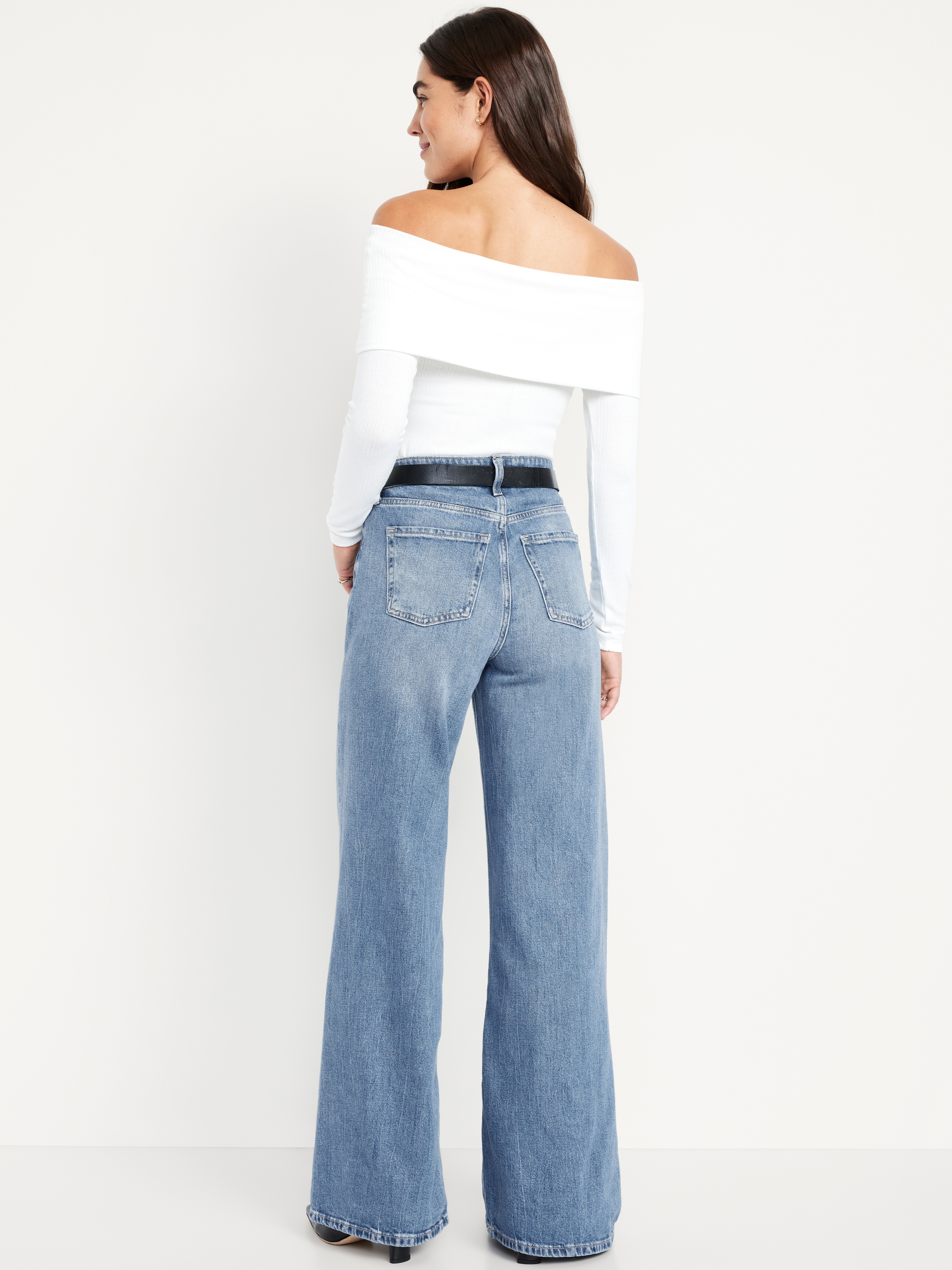 Extra High-Waisted Super Wide-Leg Jeans - Medium Wash - 3