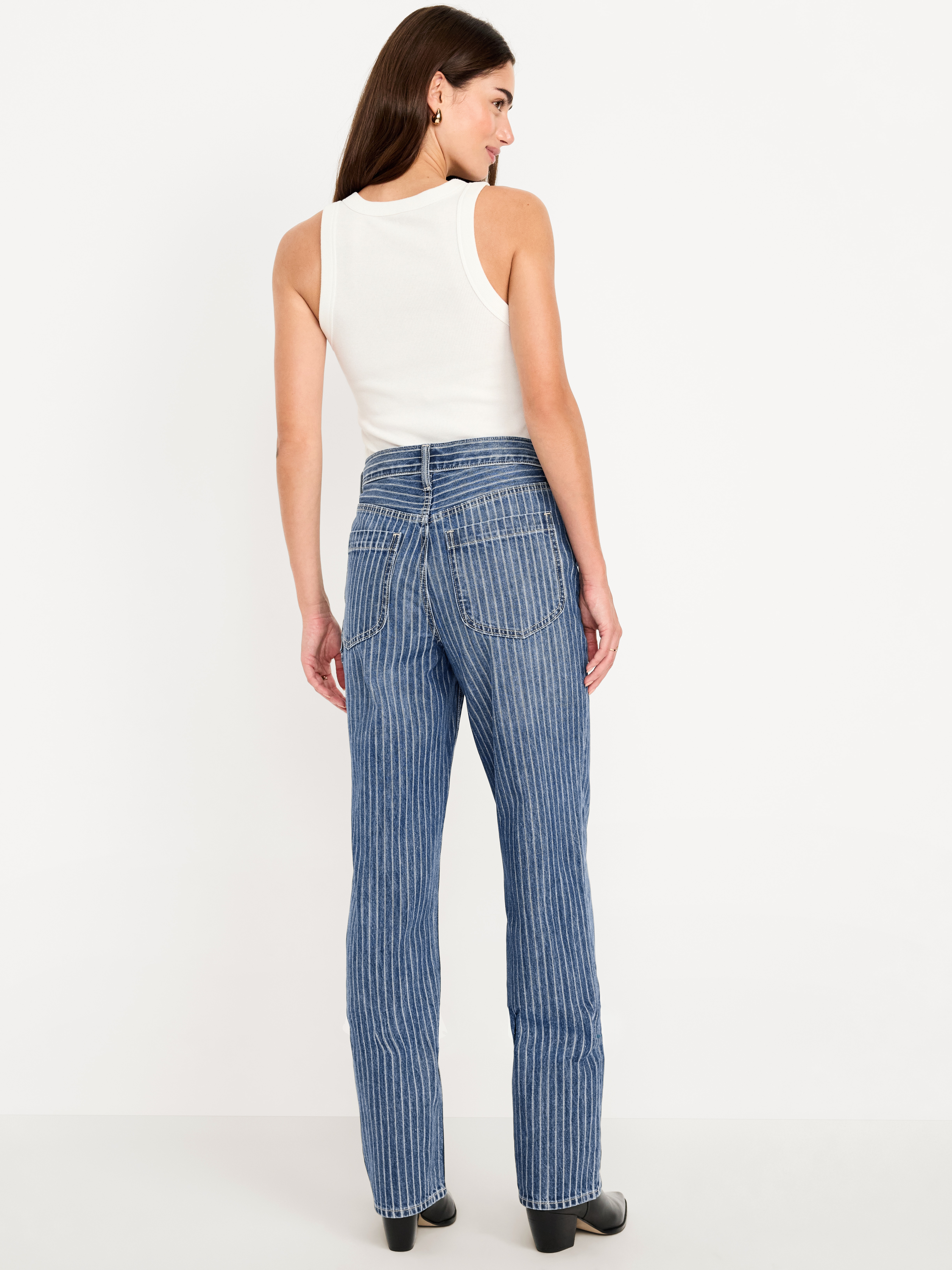 High-Waisted OG Loose Rigid Jeans - Stripe - 3