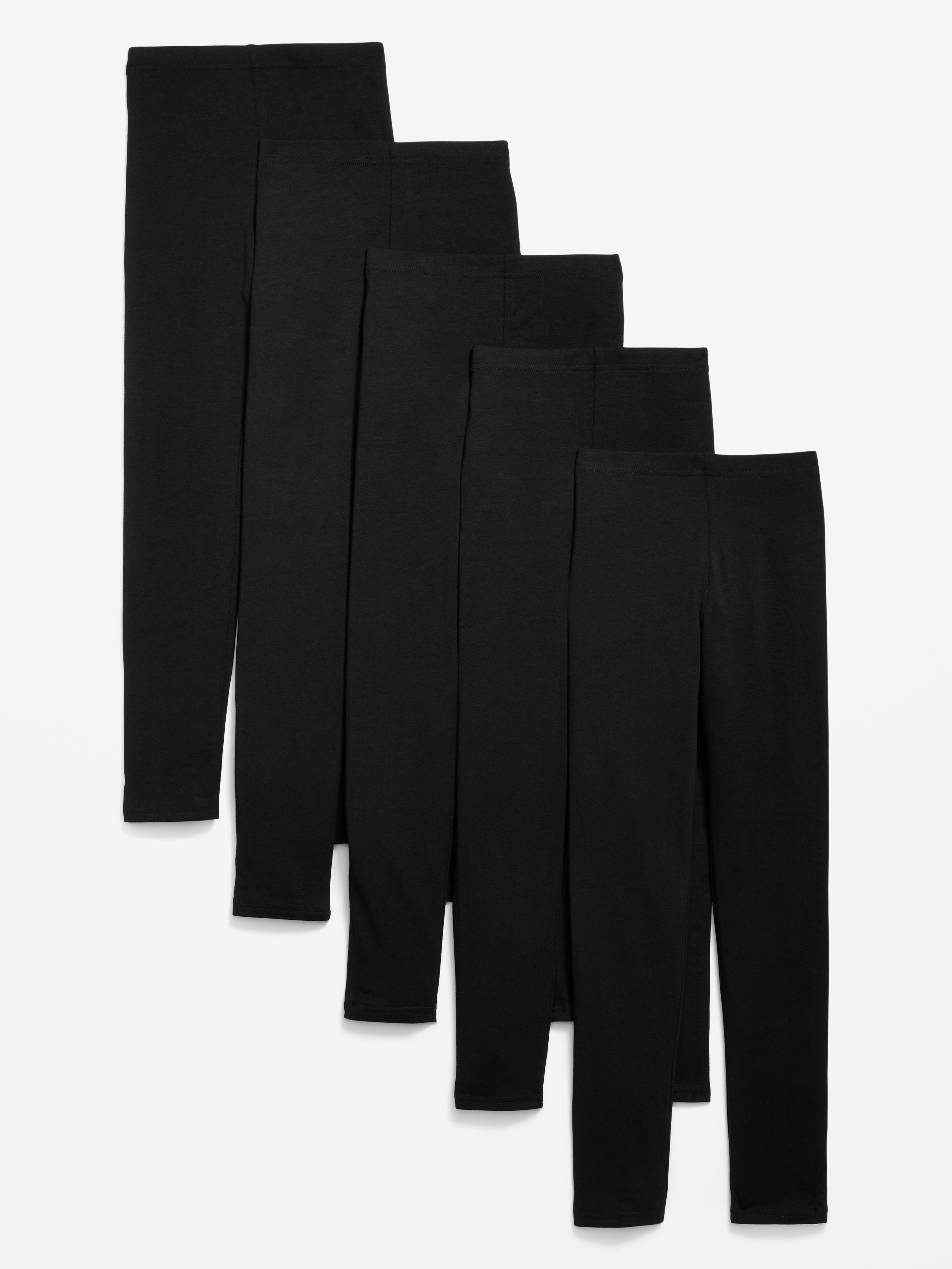 Full-Length Leggings Variety 5-Pack for Girls - Black Jack - 2
